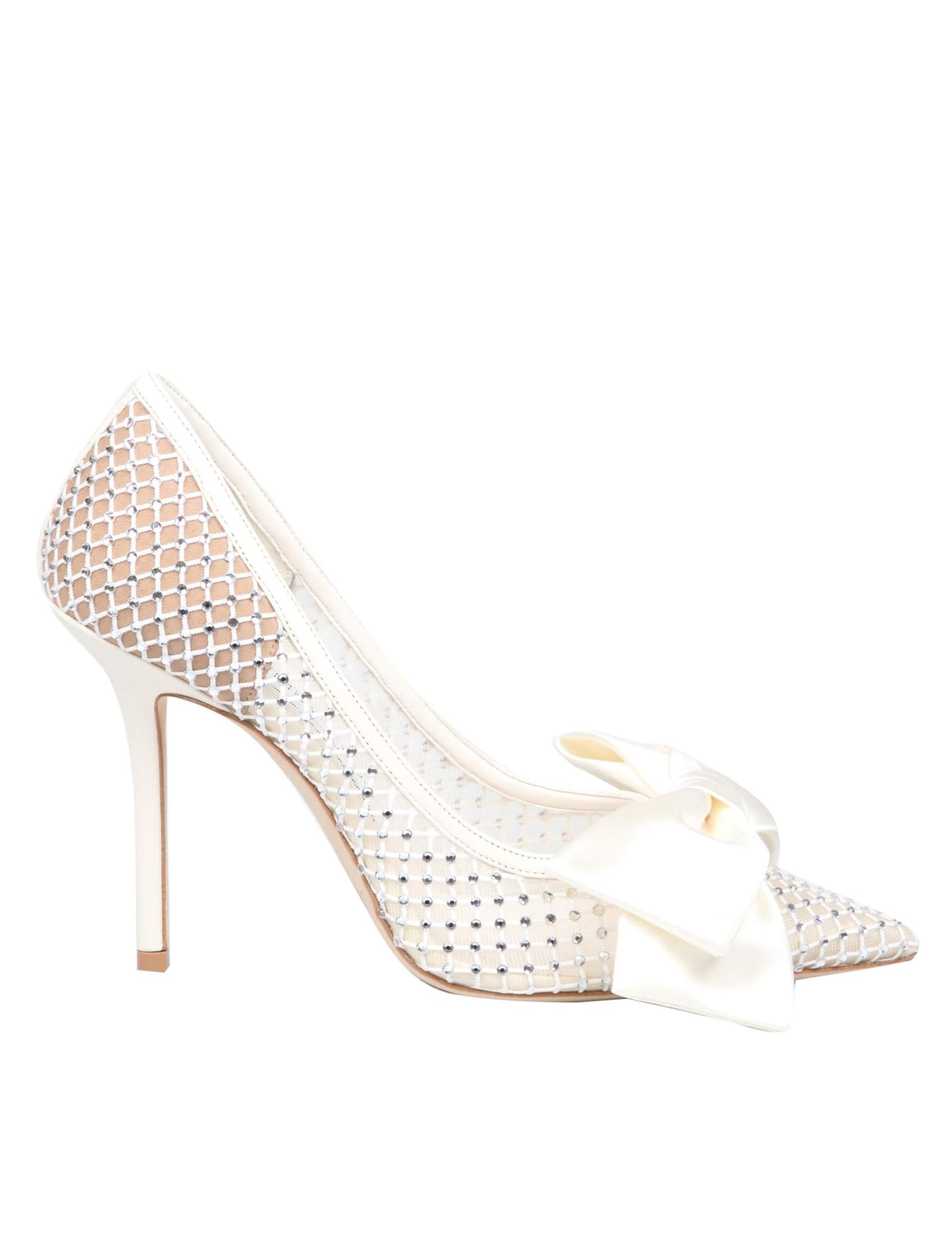 Jimmy Choo Lobe 100 Pumps In Mesh With Applied Crystals