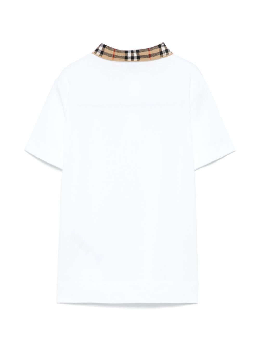 Burberry Vintage Check Polo Shirt In White