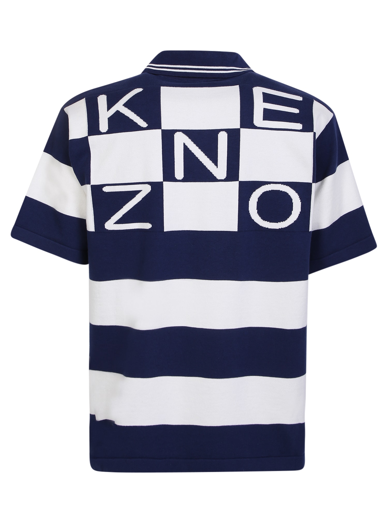 Shop Kenzo Striped Blue Polo