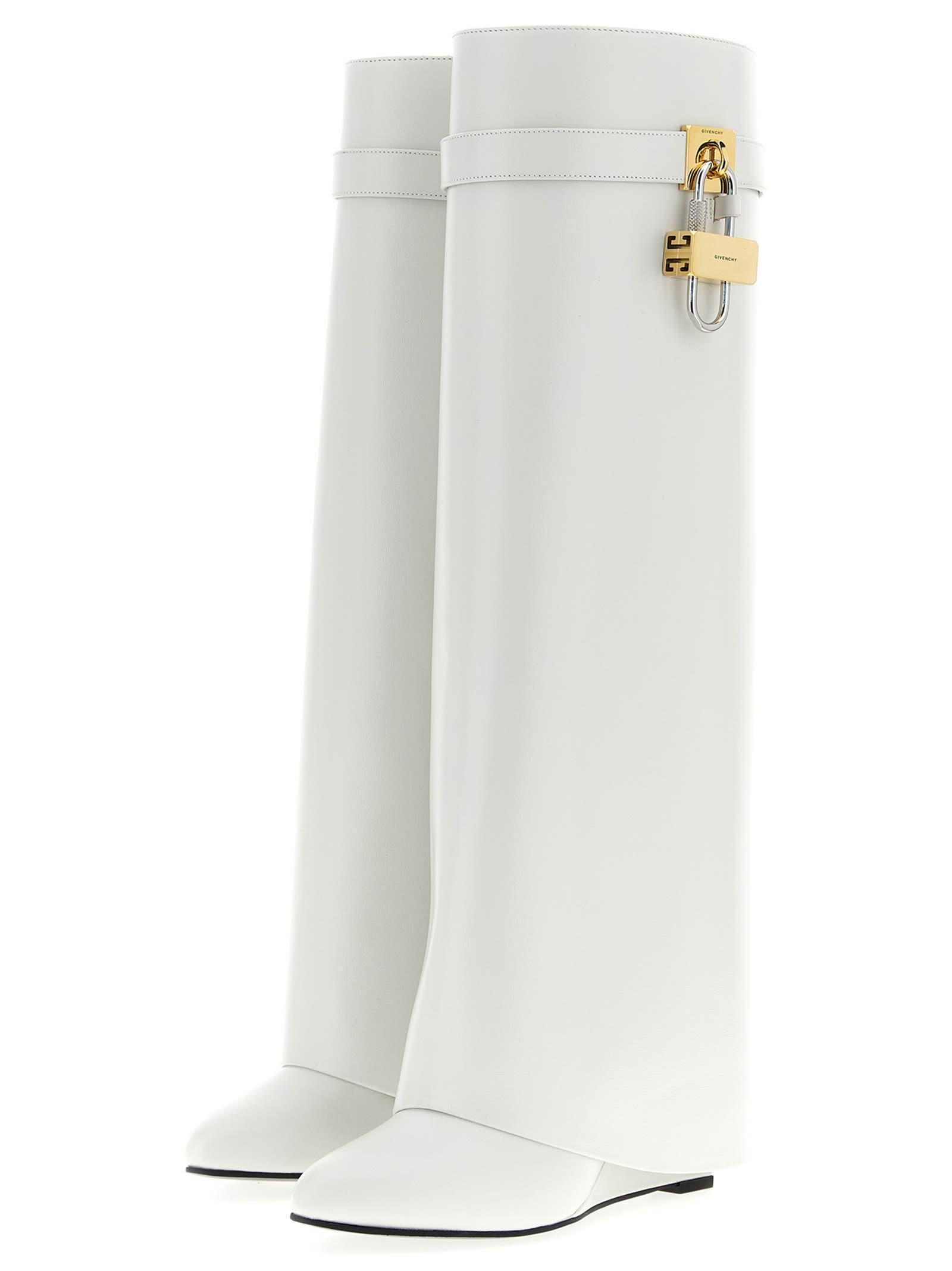 Givenchy Shark Lock Boots In White