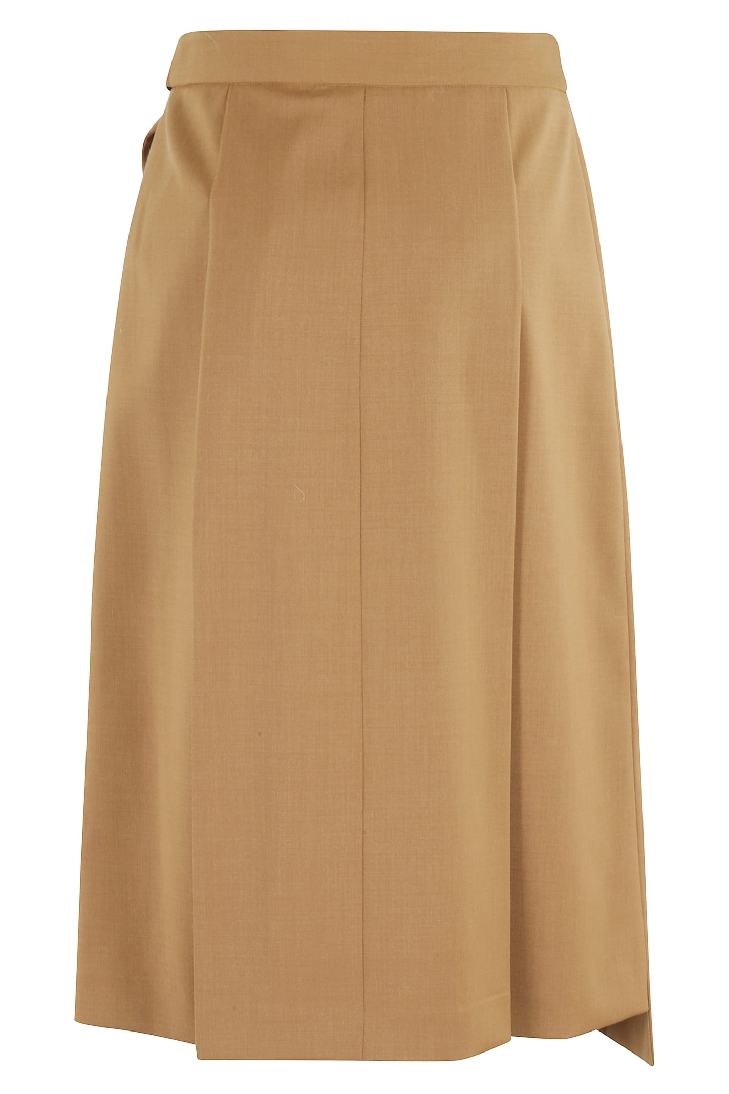 Tela Pleated Asymmetric Skirt In Brown