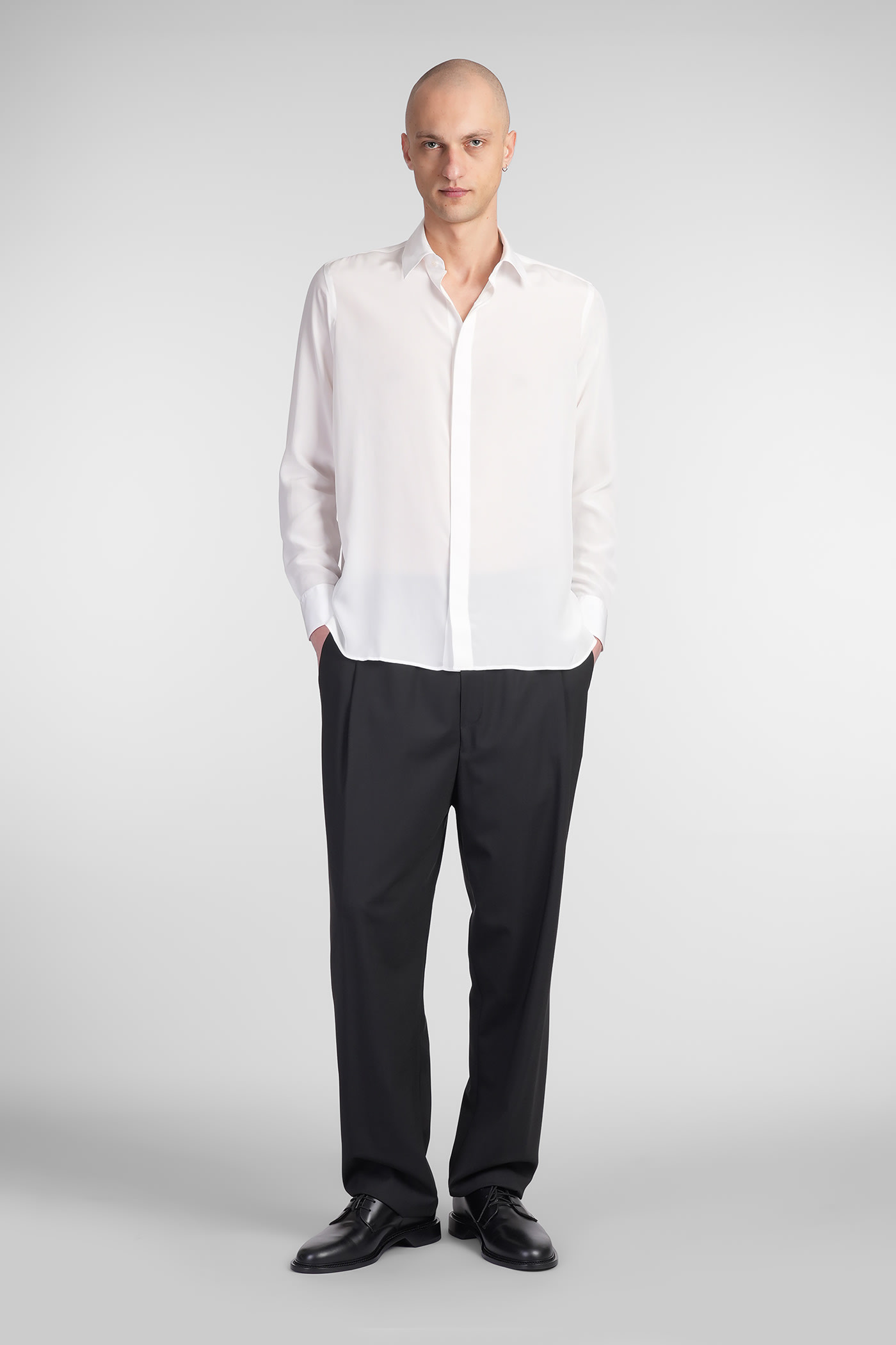 Laneus Silk Shirt In White