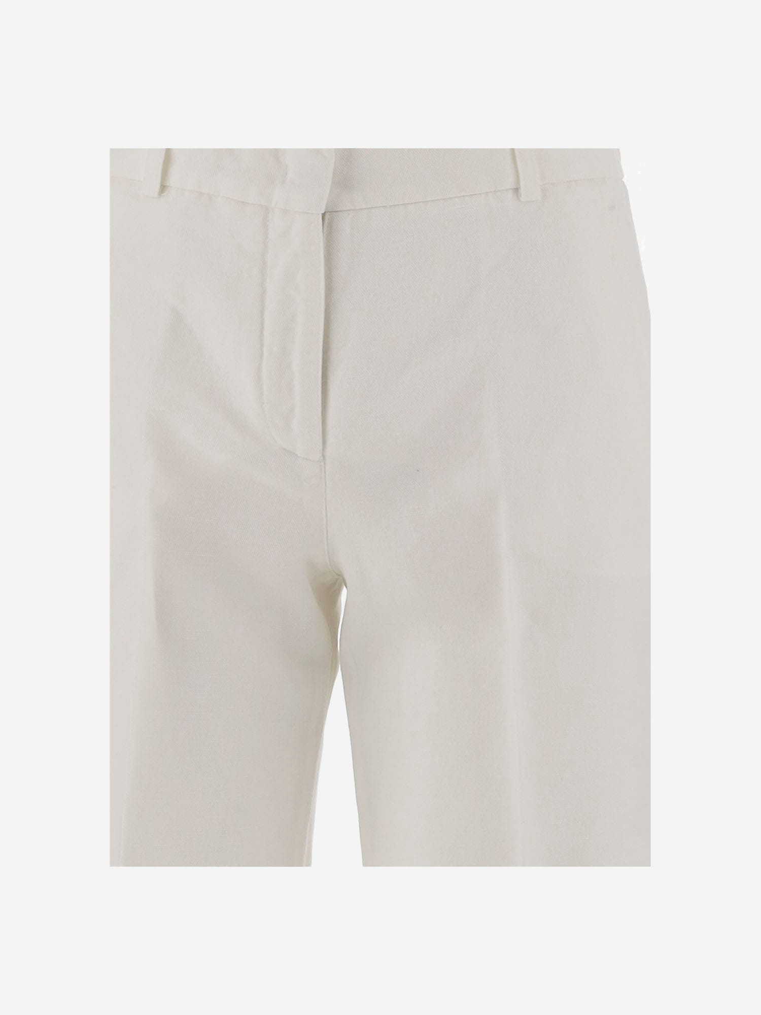 Shop Ql2 Linen And Cotton Pants In White