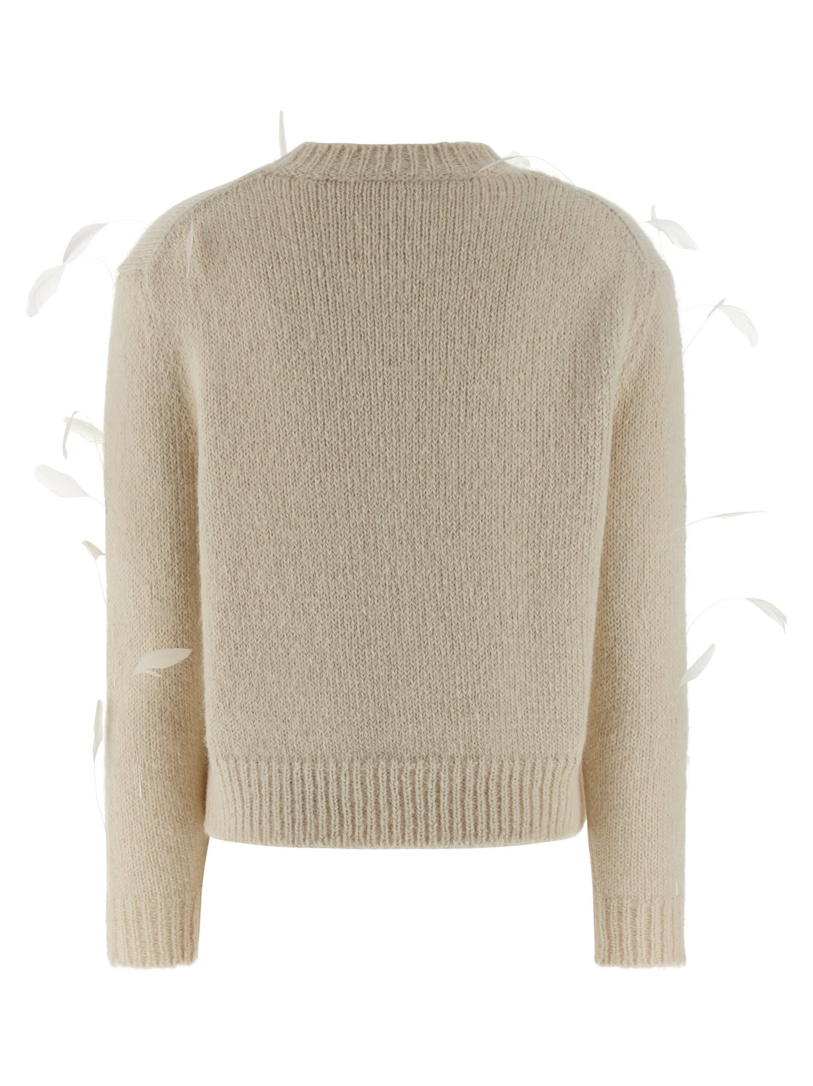 Jil Sander Feather Sweater Sweaters And Cardigans White In Neutral