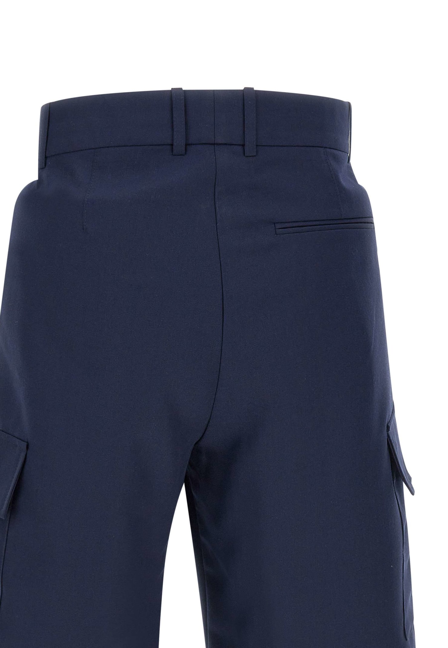 Shop Drôle De Monsieur Le Shorts Cargo Laine Fresh Wool Shorts In Blue
