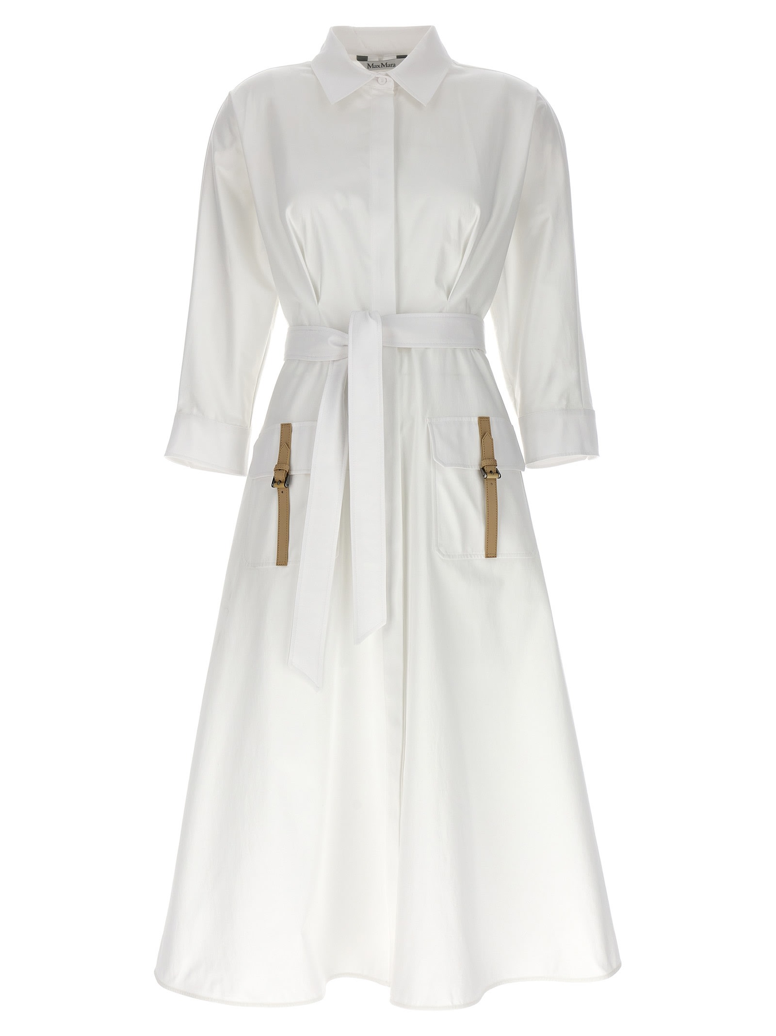 Shop Max Mara Sibari Shirt Dress In White