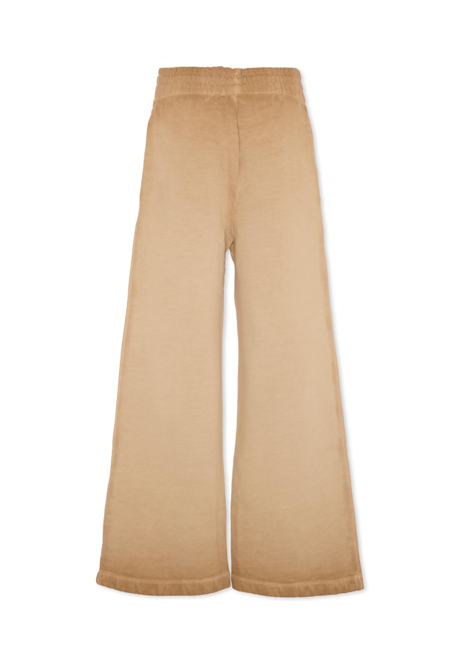 Msgm Beige Trousers For Kids With Logo In Brown