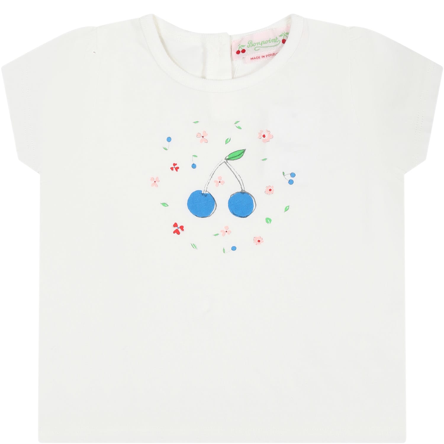 Shop Bonpoint White T-shirt For Baby Girl With Cherries