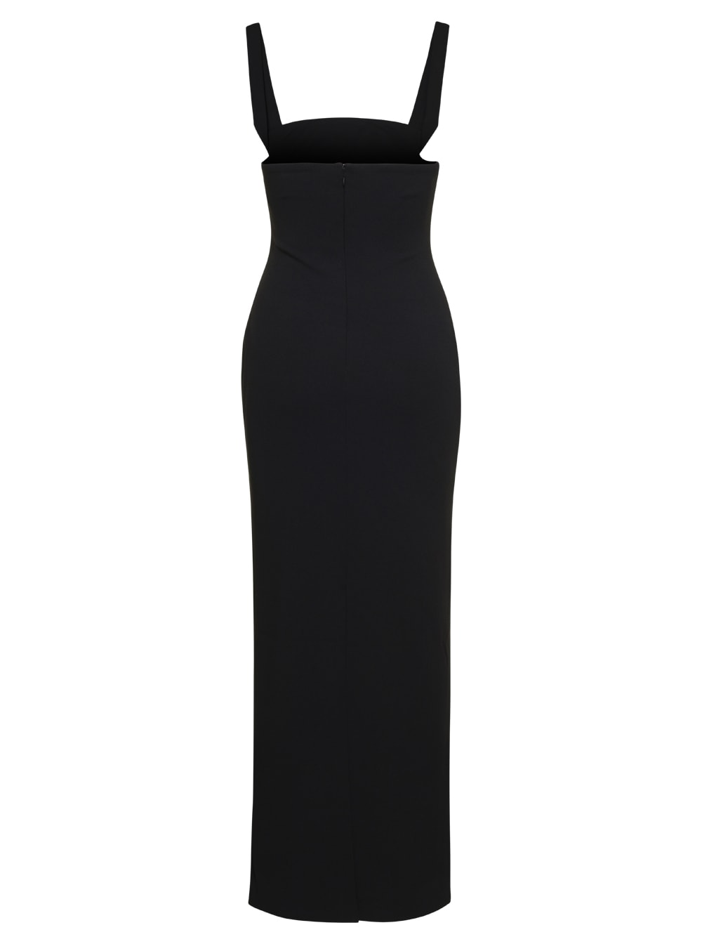 Shop Solace London Joni Black Maxi Dress With Square Neck And Open Back Woman