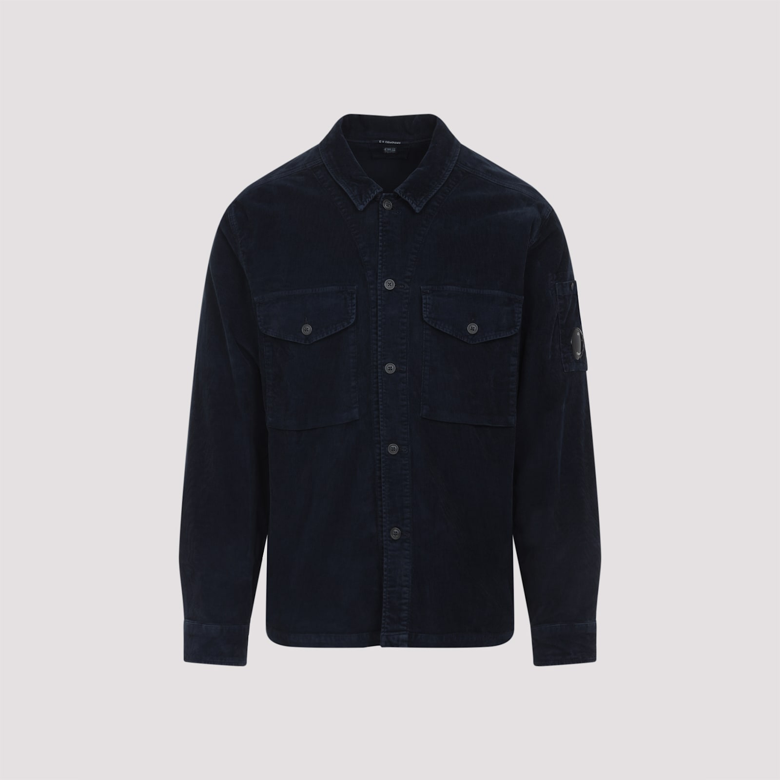 C.p. Company C.p.company Corduroy Shirt Jacket With Pocket In Blue