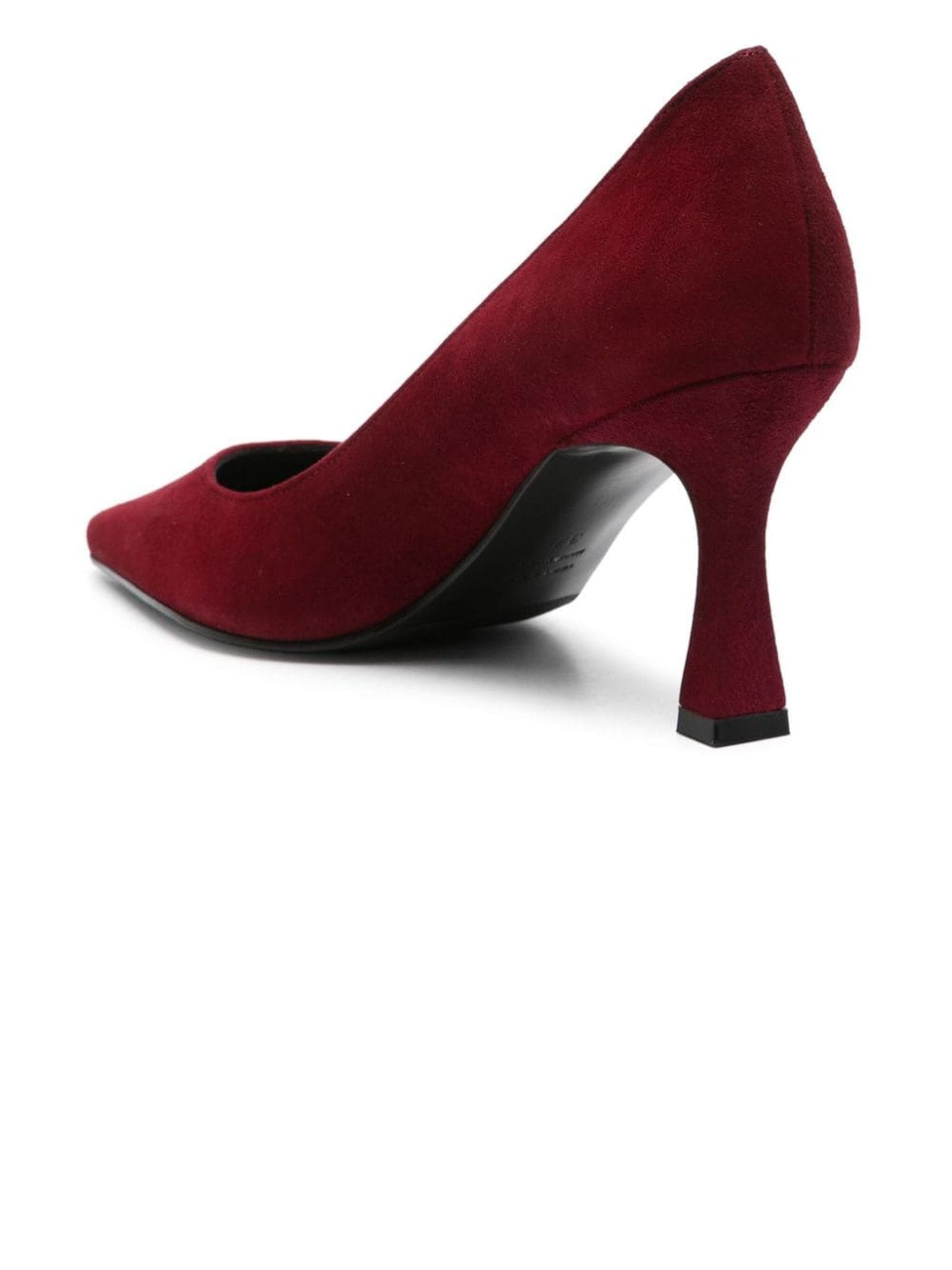 Shop Roberto Festa Bordeaux Red Suede Kate Pumps