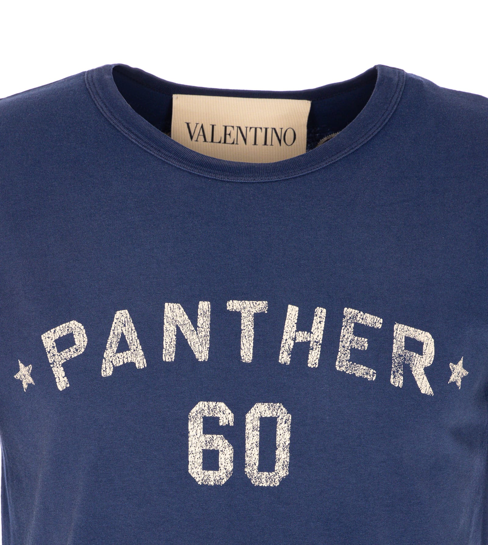 Valentino Garavani Navy Cotton T-shirt In Blue | ModeSens