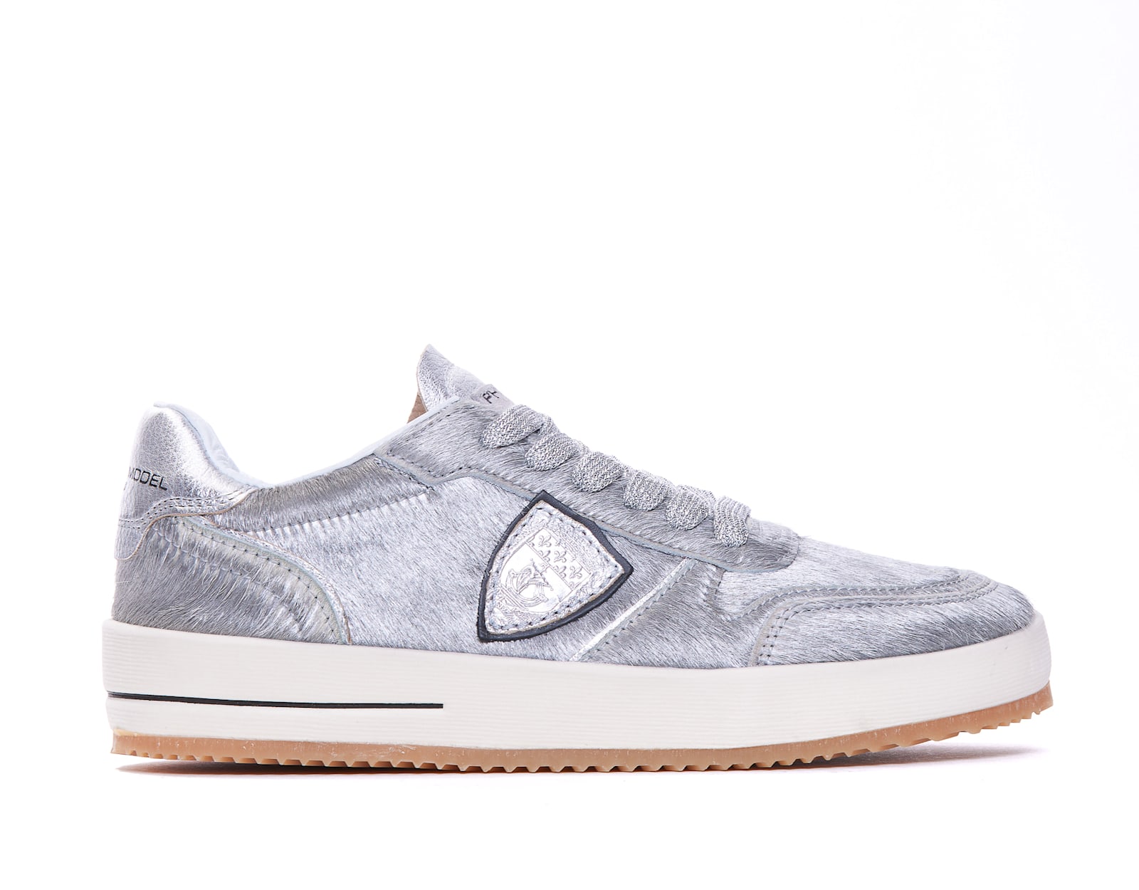 Shop Philippe Model Nice Low Sneakers In Silver