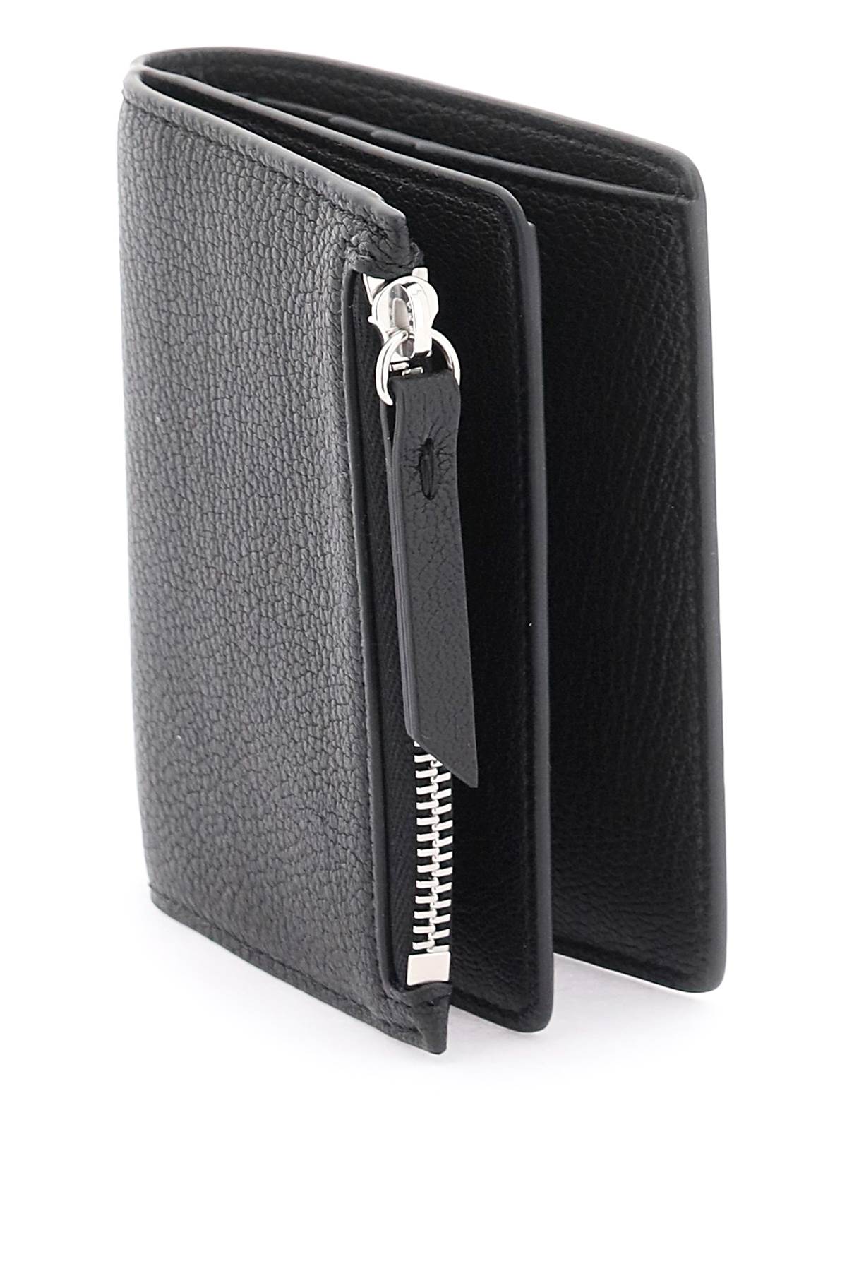Maison Margiela Bi-fold Wallet With Contrast Stitching In Black