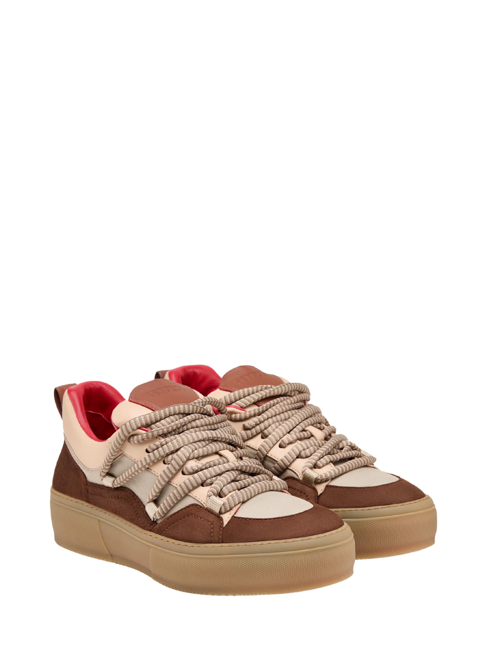 Ferrari Lace-up Fastening Sneakers In Brown