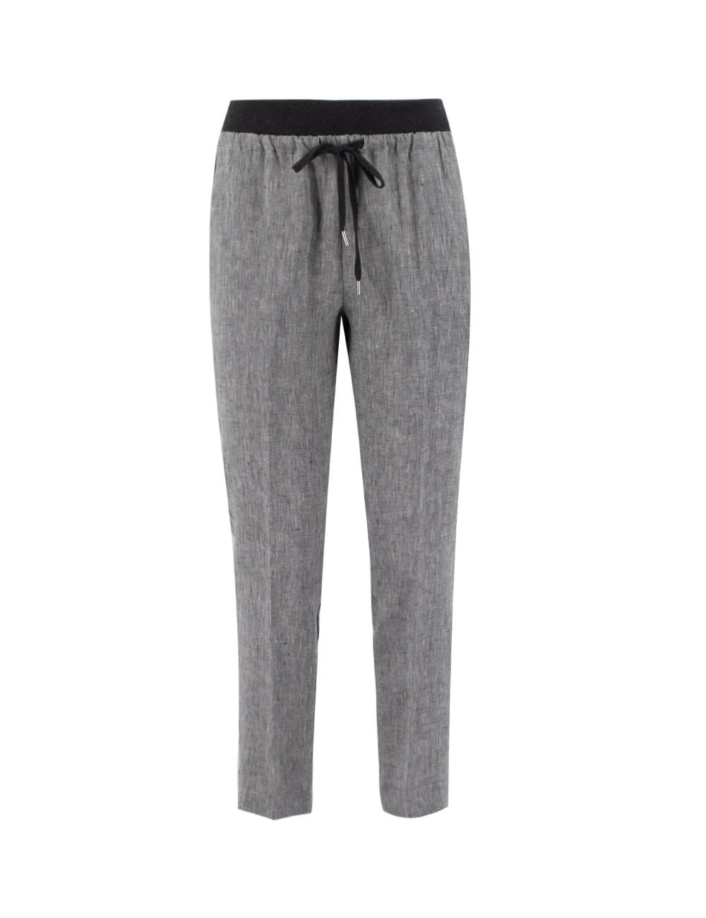 Shop Le Tricot Perugia Trousers In Light Grey Mel Dark Grey