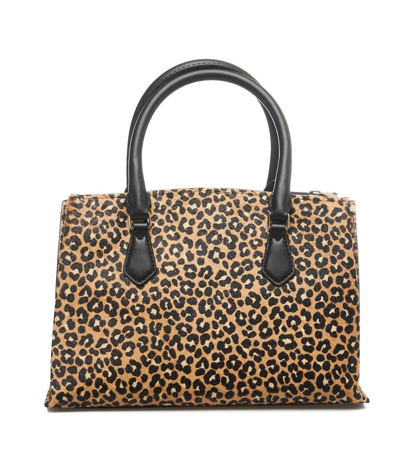 Shop Michael Kors Ruby Leopard Printed Small Tote Bag In Black Multi