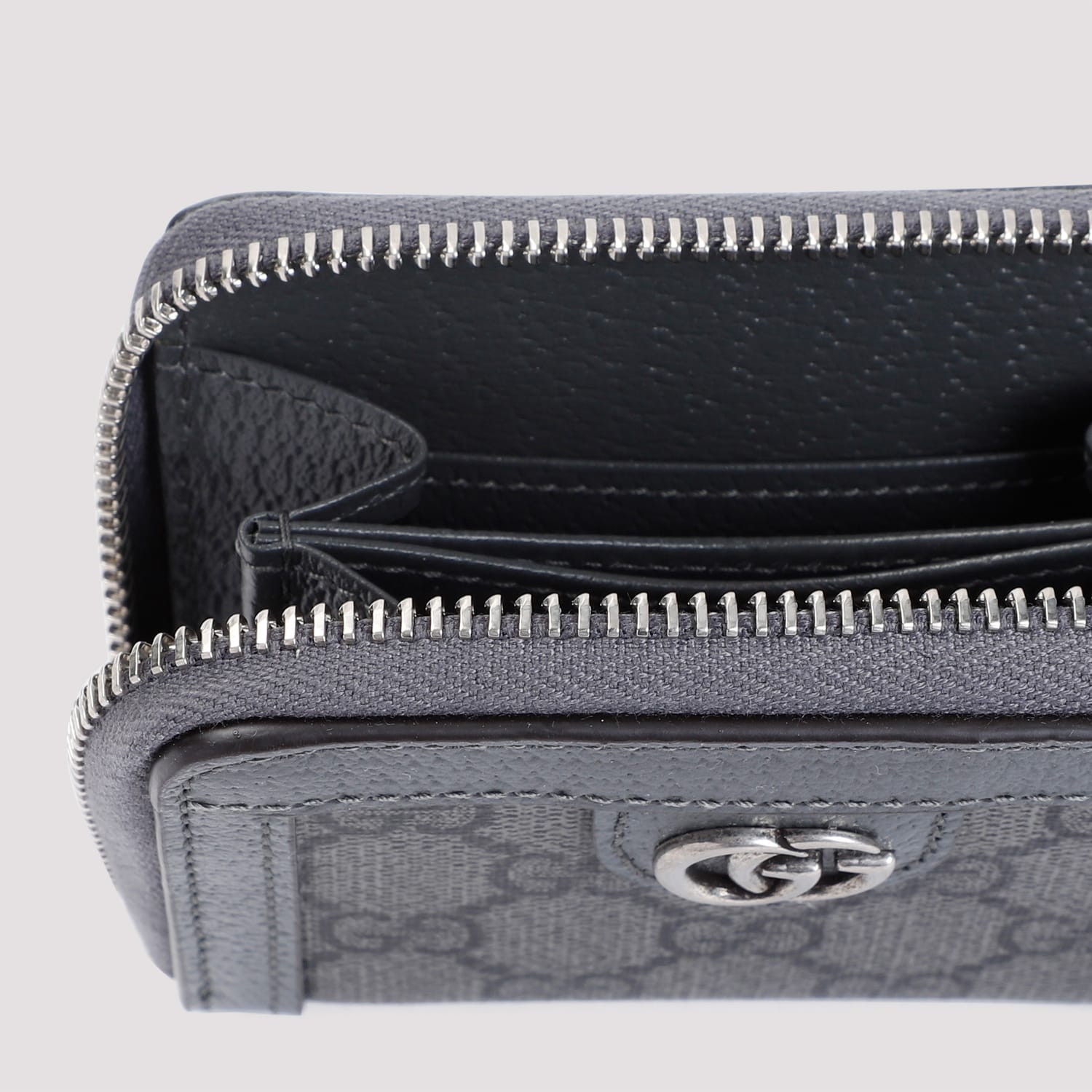 Shop Gucci Gg Supreme Wallet In Grey Black Grap.grey