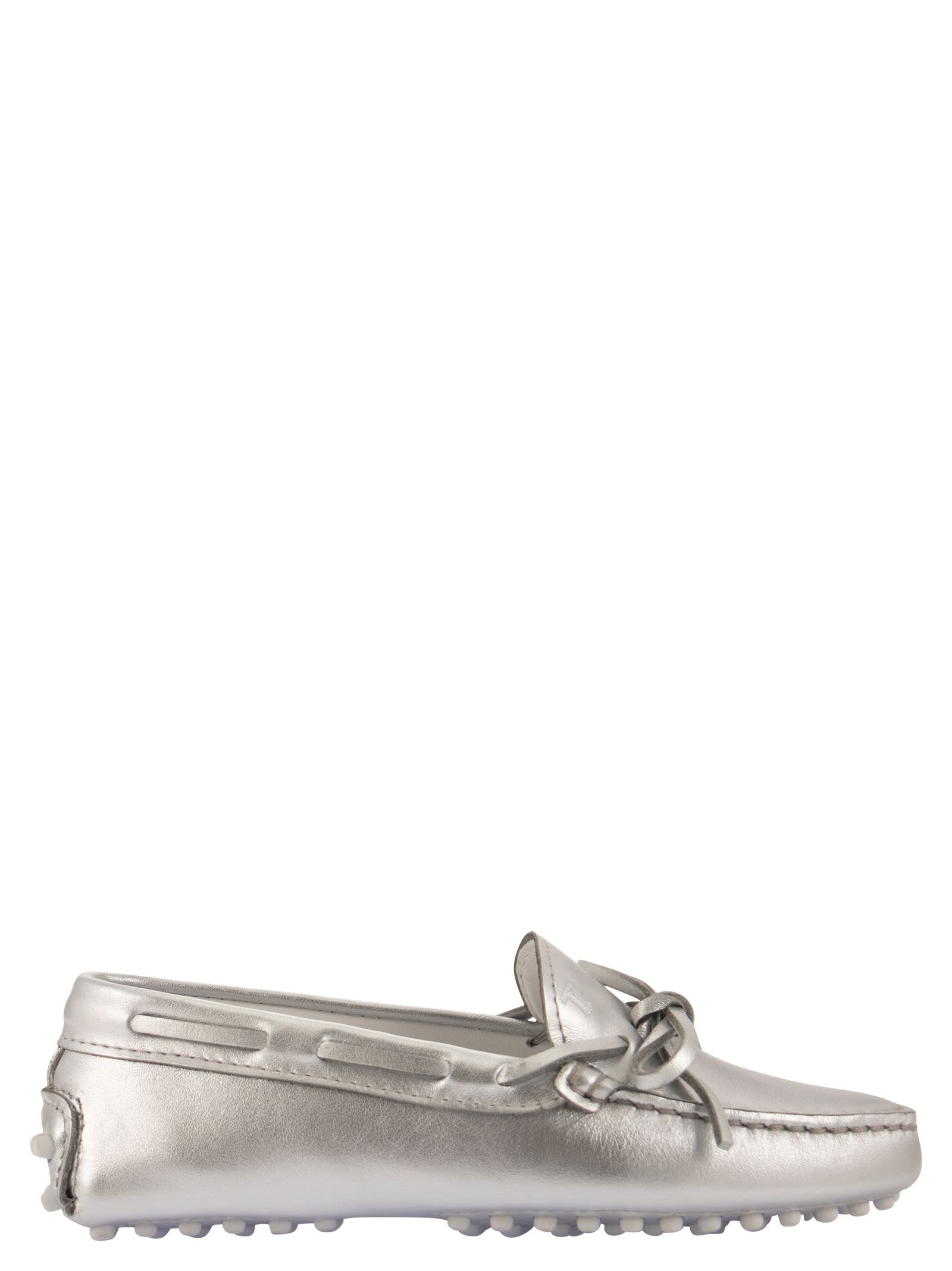 Gommino metallic leather loafers