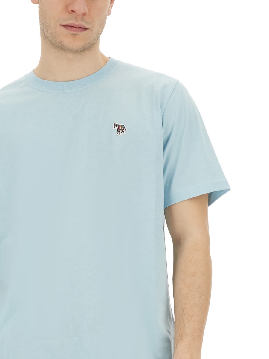 Shop Ps By Paul Smith Zebra T-shirt In Azure