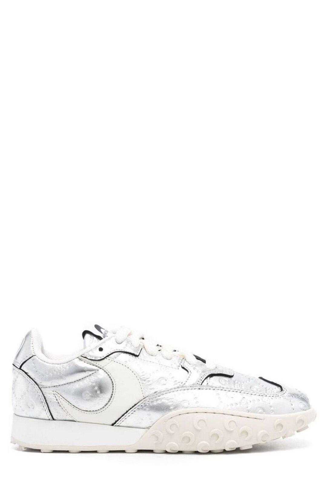 Shop Marine Serre Ms Rise Lace-up Sneakers In Silver