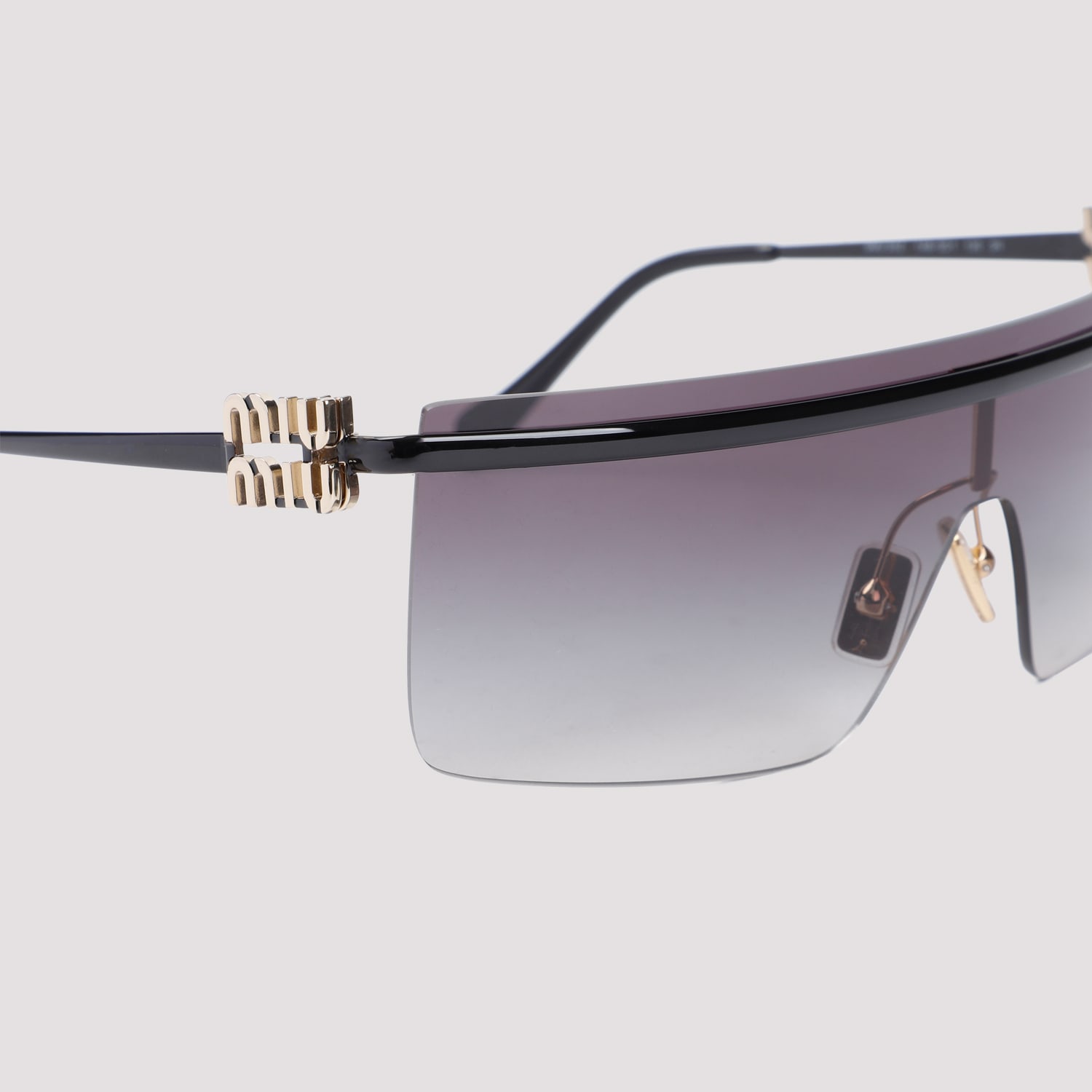 Miu Miu Logo Acetate Sunglasses In Black