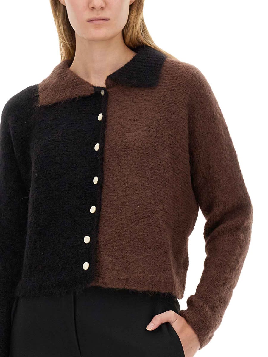 Shop Alysi Mohair Cardigan In Multicolour