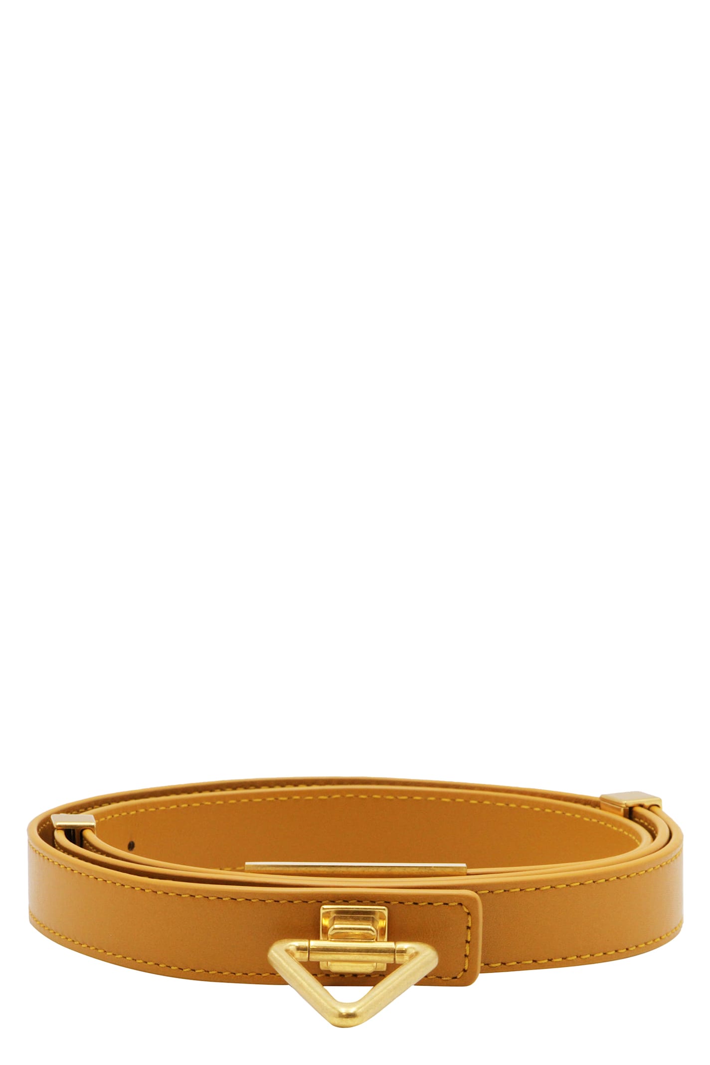 Bottega Veneta Point Lock Belt In Saddle Brown