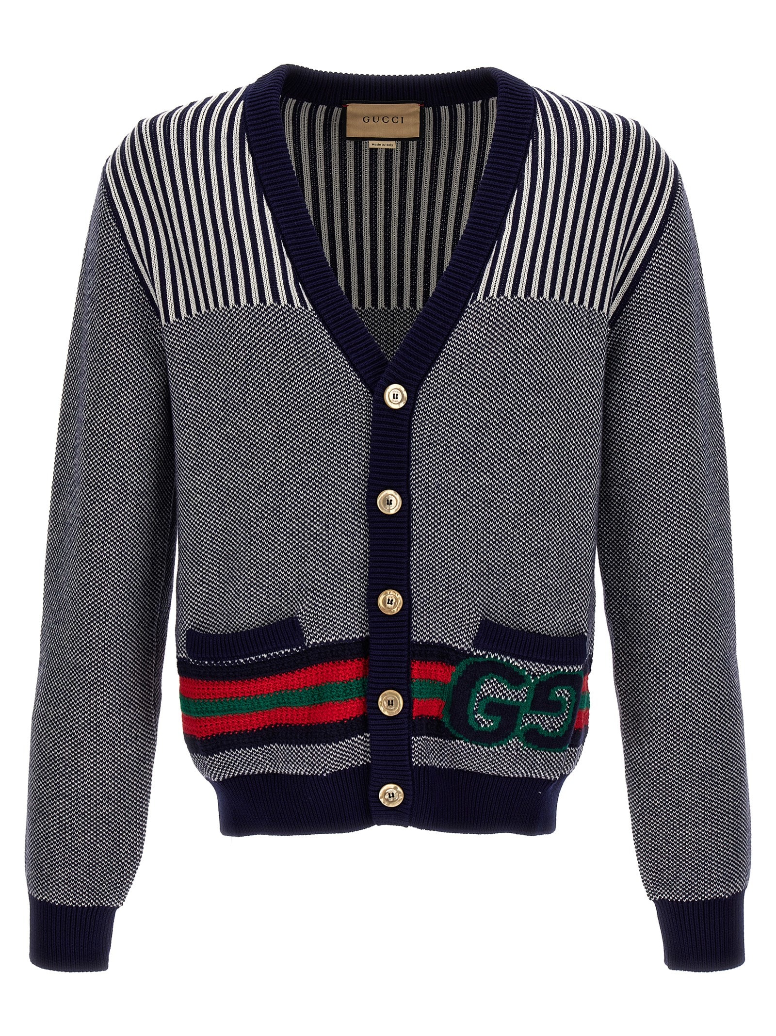 Shop Gucci Gg Cardigan In Blue