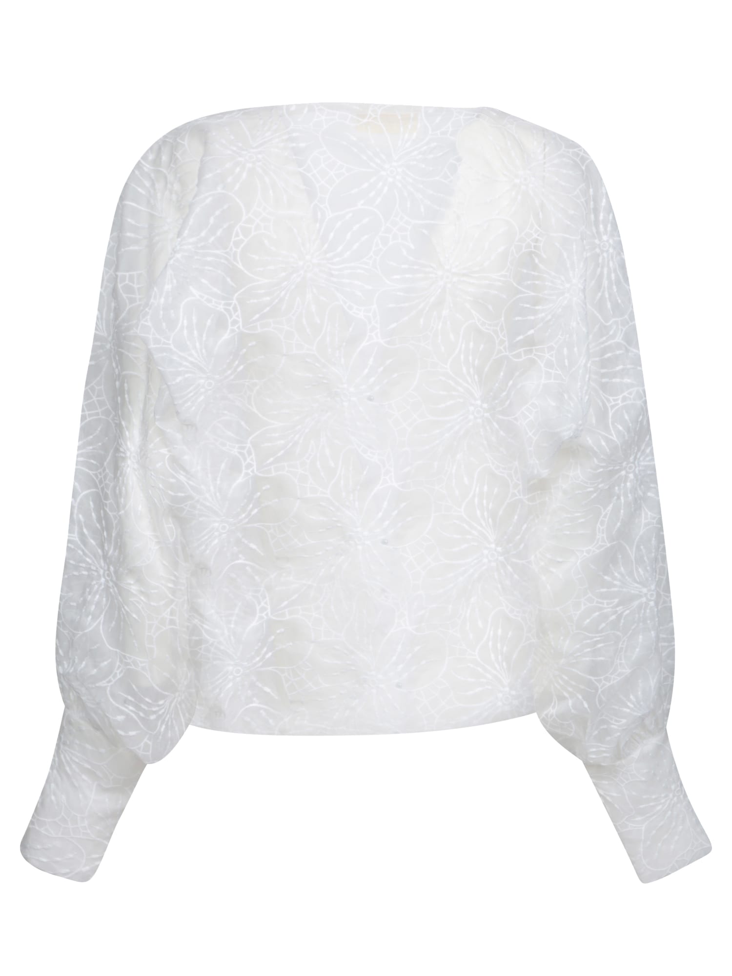 GENNY WHITE ORGANZA FLOWER JACKET