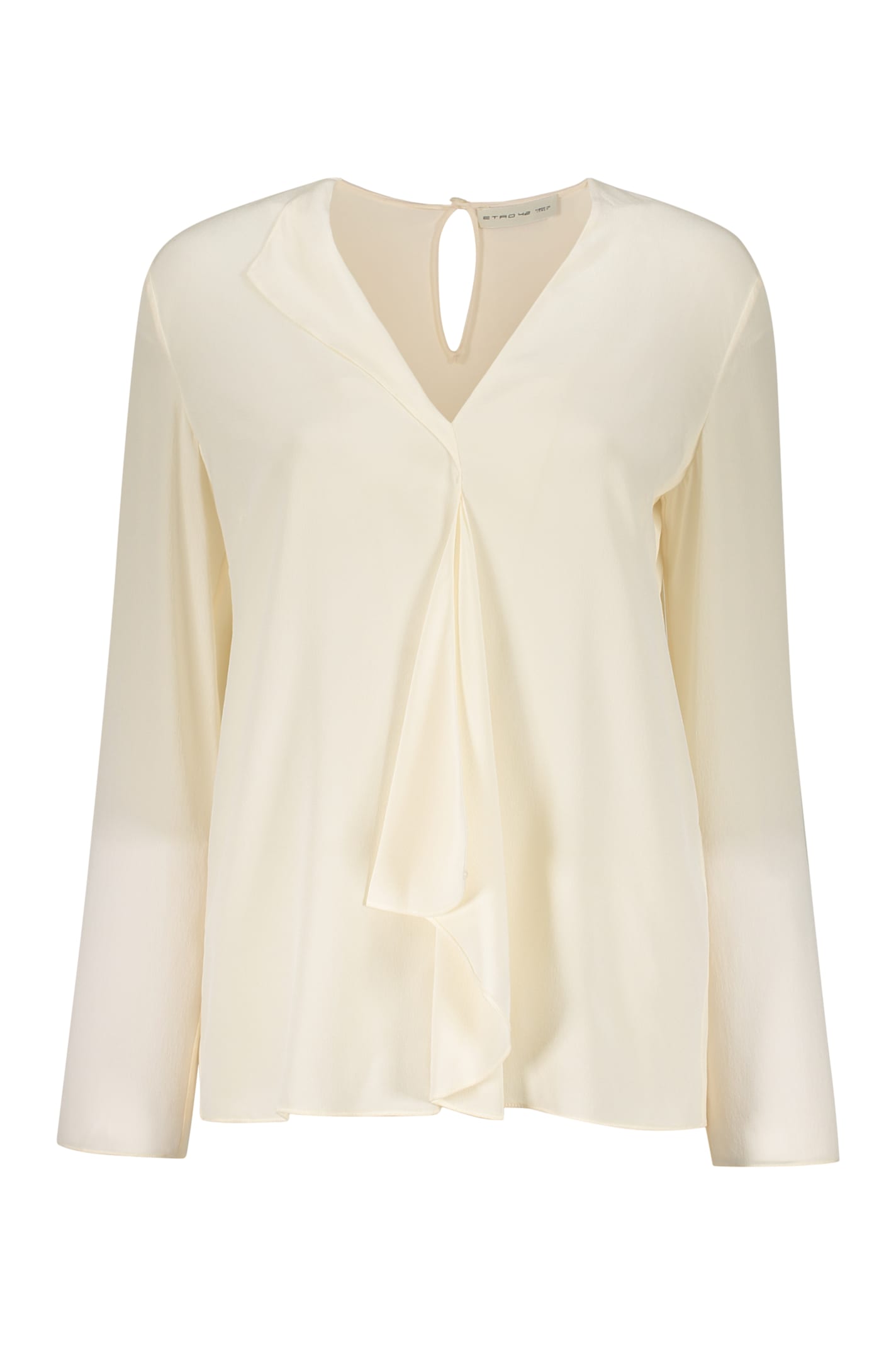 Shop Etro Silk Blouse In Ivory