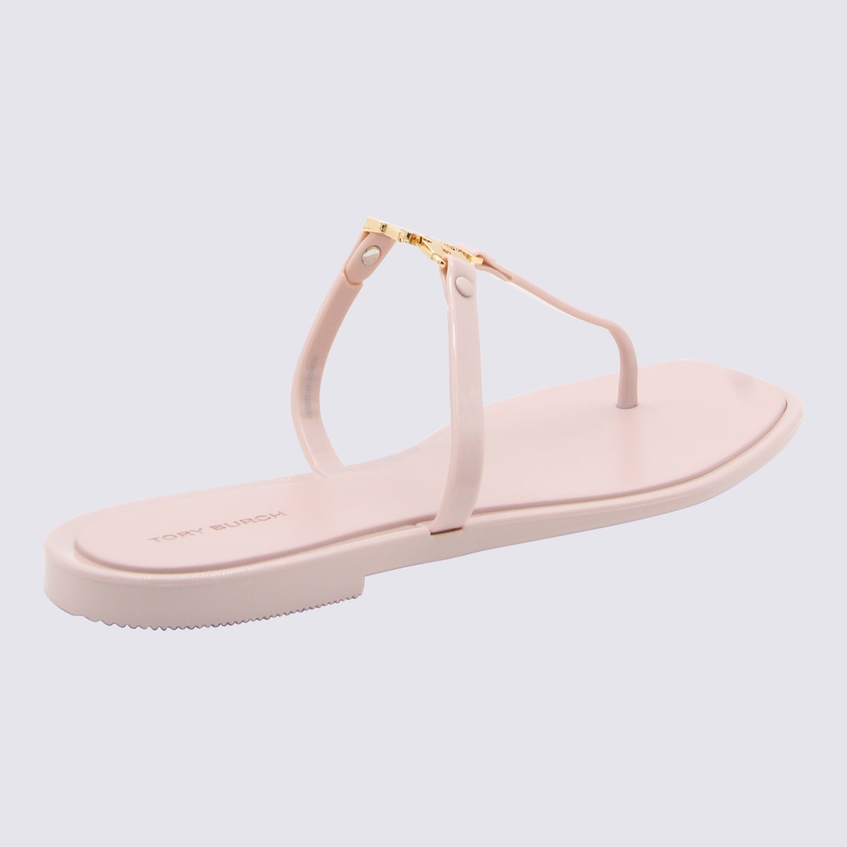 Shop Tory Burch Meadow Sweet And Gold Rubber Roxanne Jelly Flats In Meadowsweet / Gold