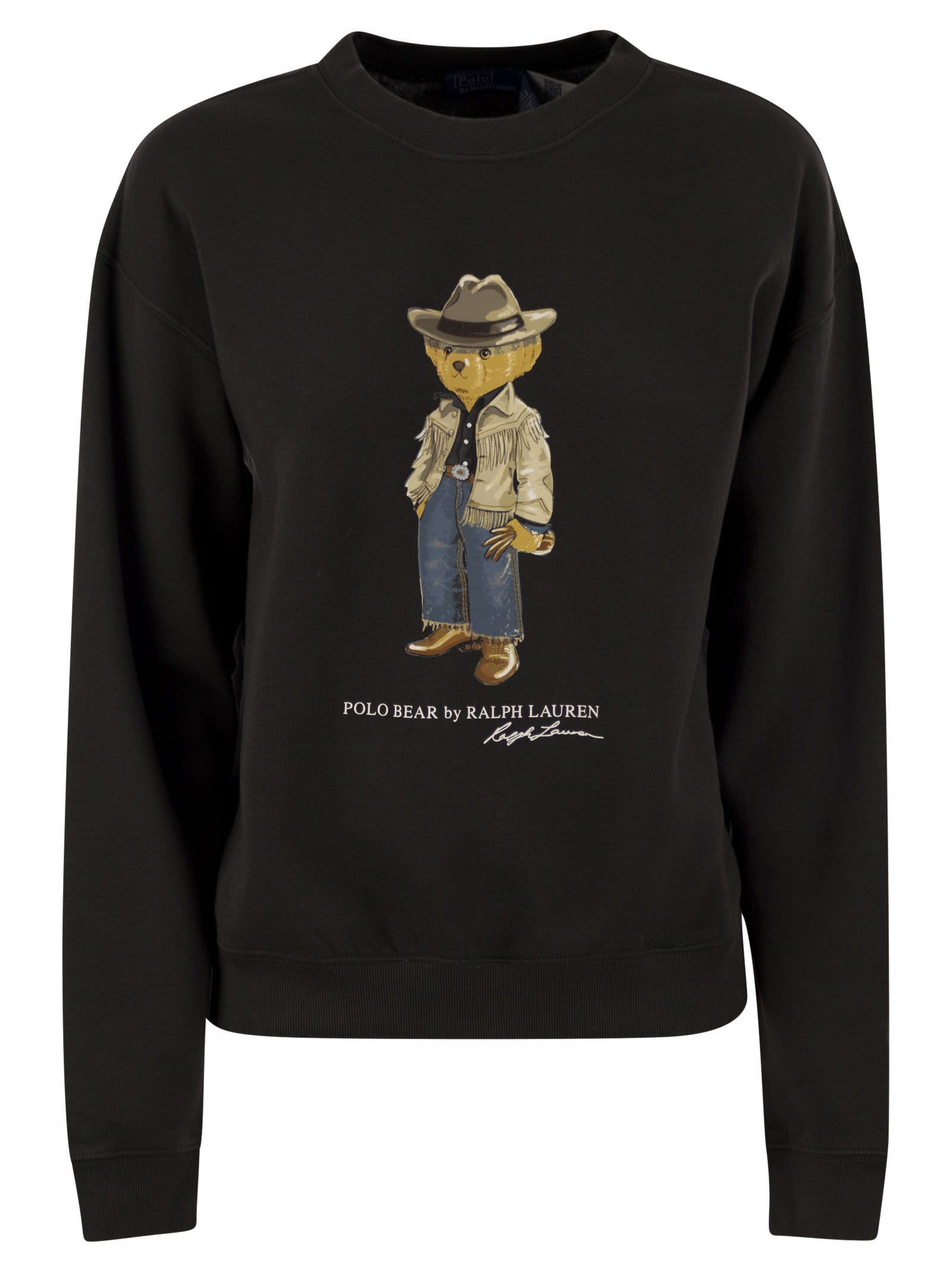 Shop Polo Ralph Lauren Polo Bear Crewneck Sweatshirt In Black