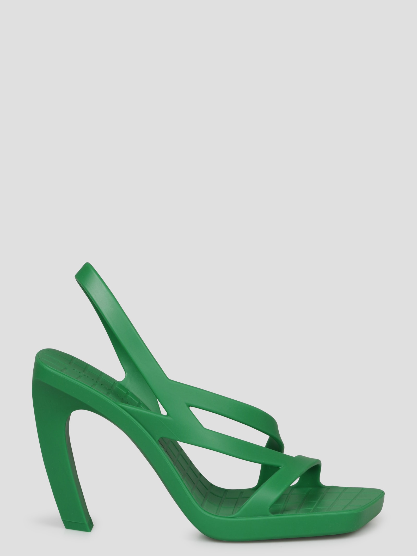 Bottega Veneta Green Jimbo Heeled Sandals In Multi