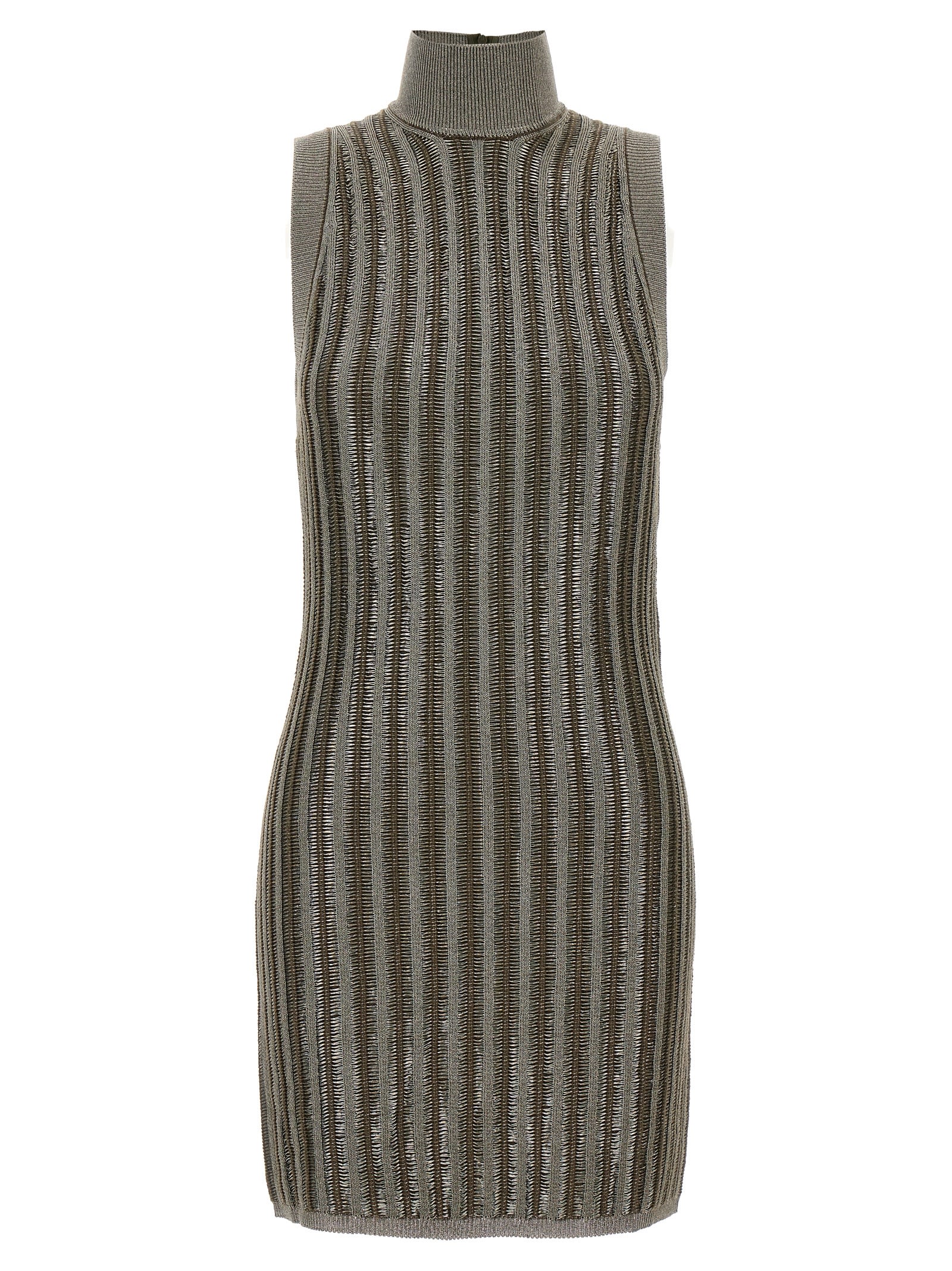 Shop Tom Ford Laminated Knit Dress In Green