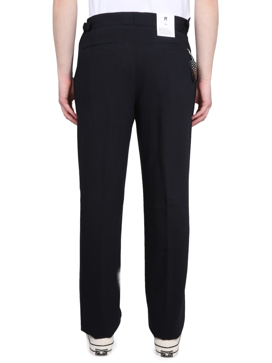 Pt Torino Pants With Belt Loops And Pockets In Black