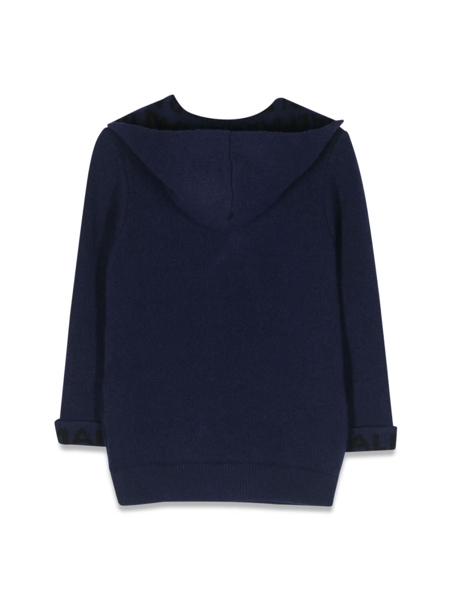Balmain Short Double-breasted Coat In Black
