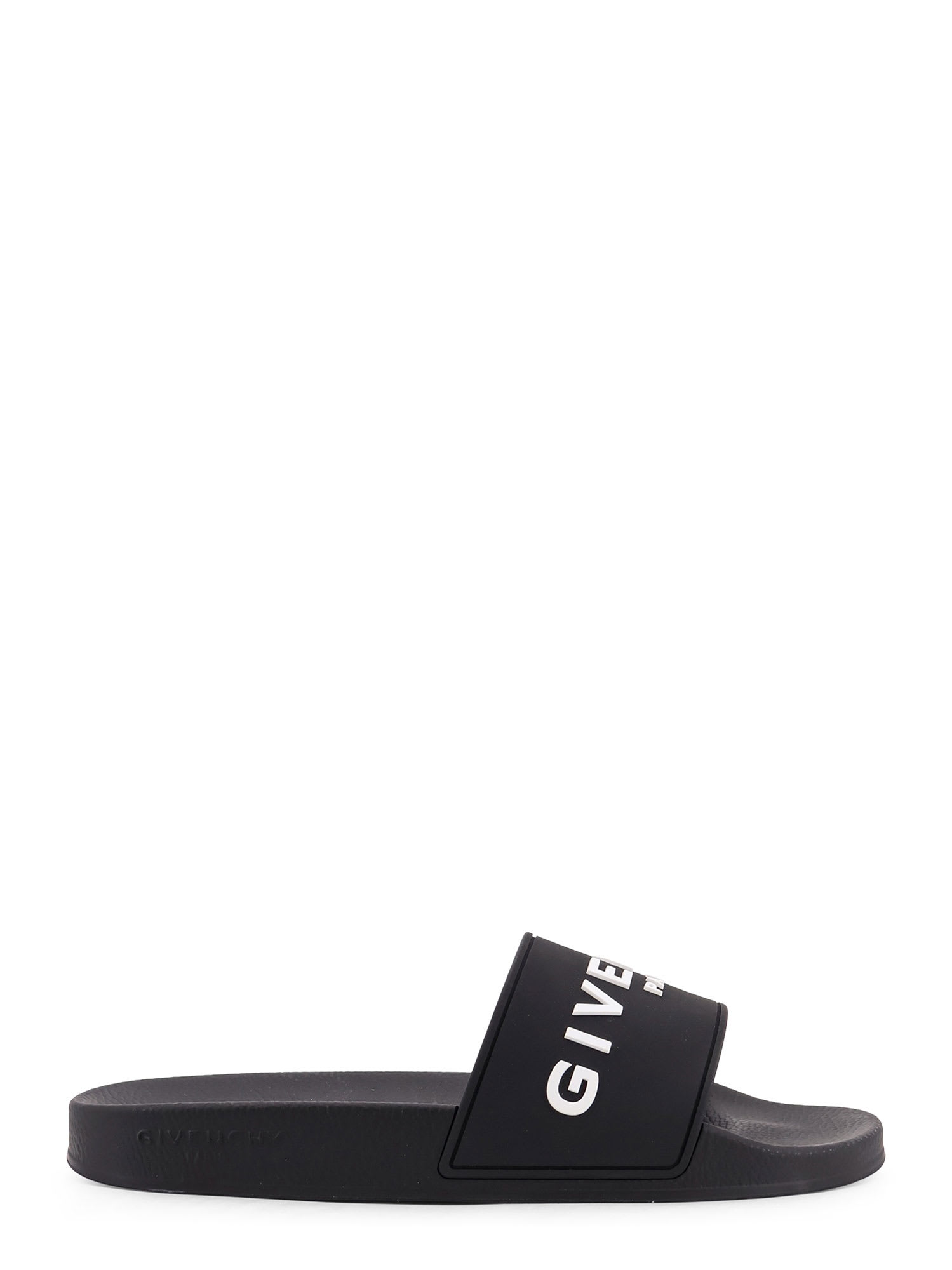 Givenchy Logo Detail Rubber Slides In Black