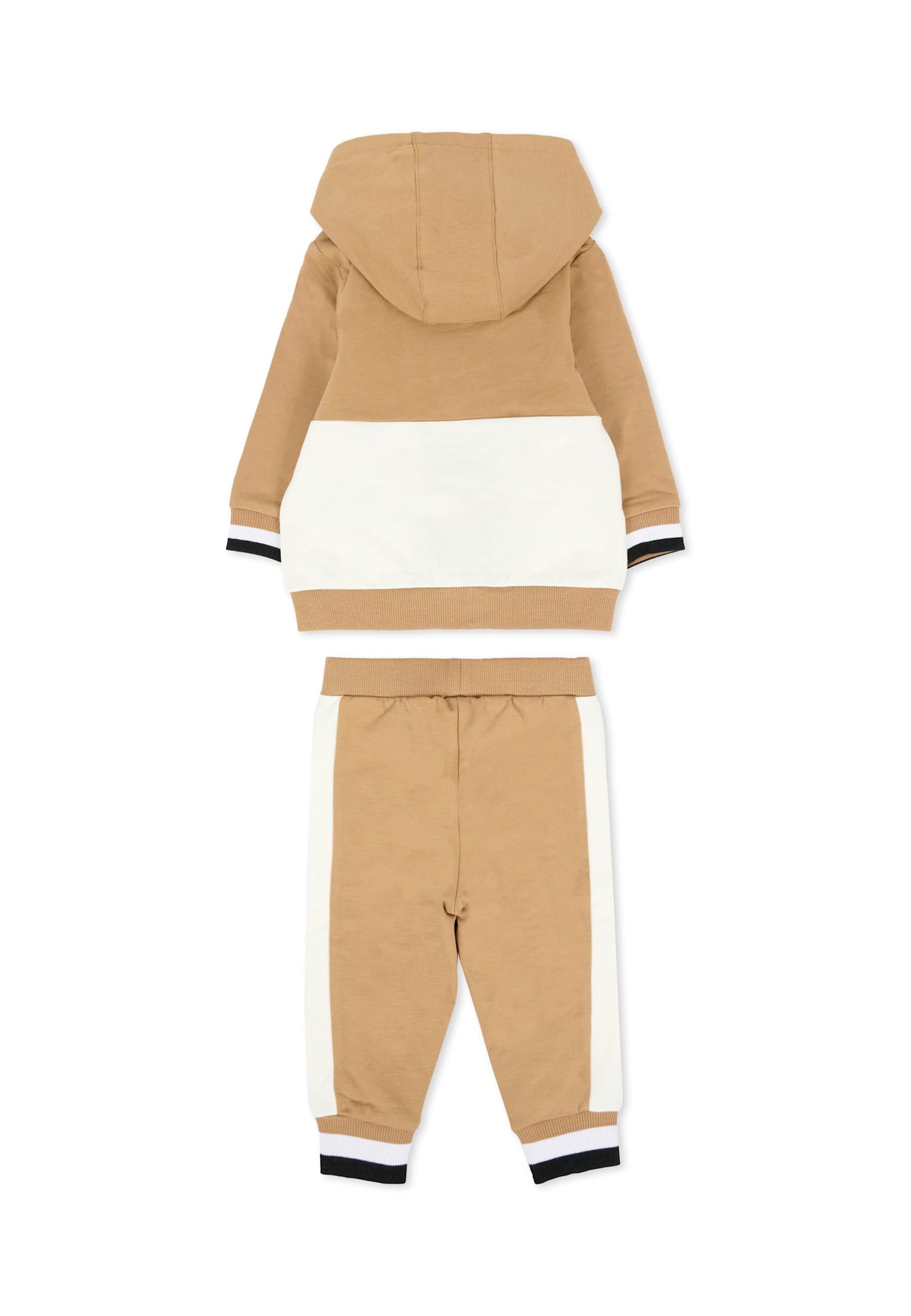 Hugo Boss Beige Suit For Baby Boy With Logo In Brown