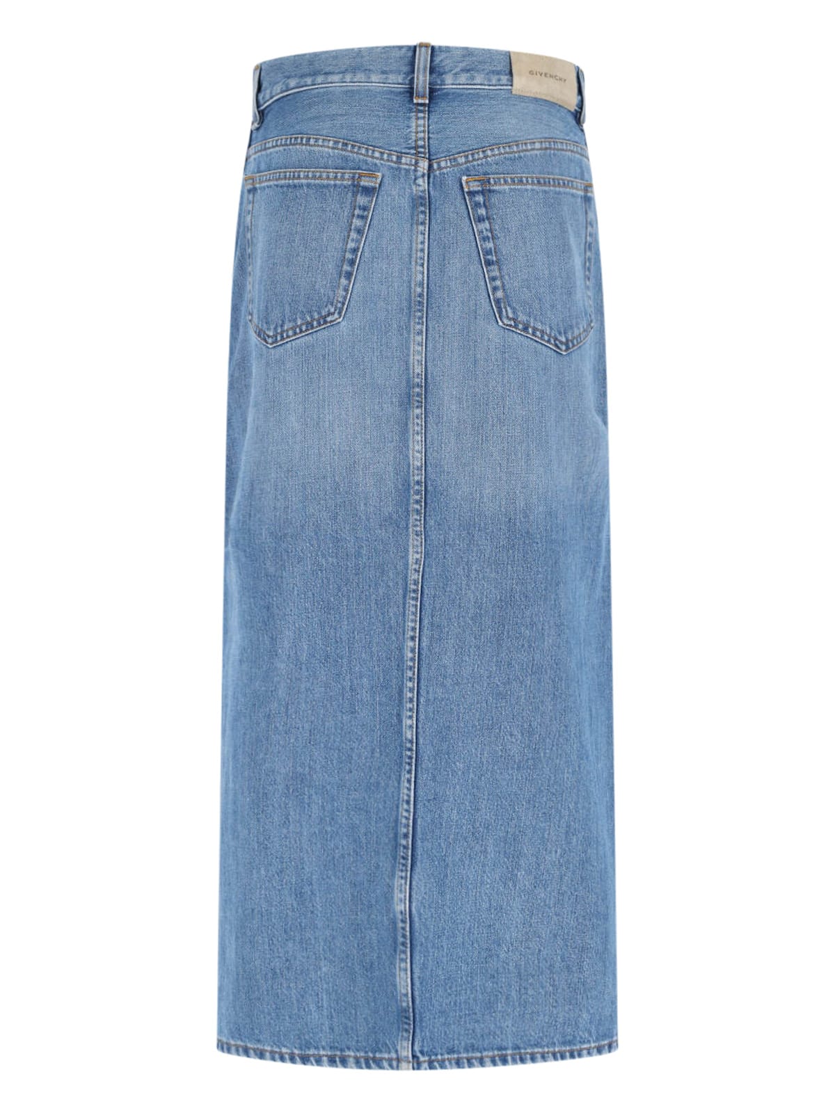 Givenchy Denim Midi Skirt In Blue