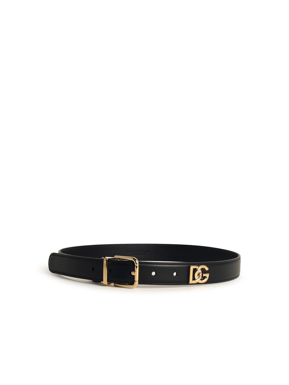 Shop Dolce & Gabbana Black Leather Belt