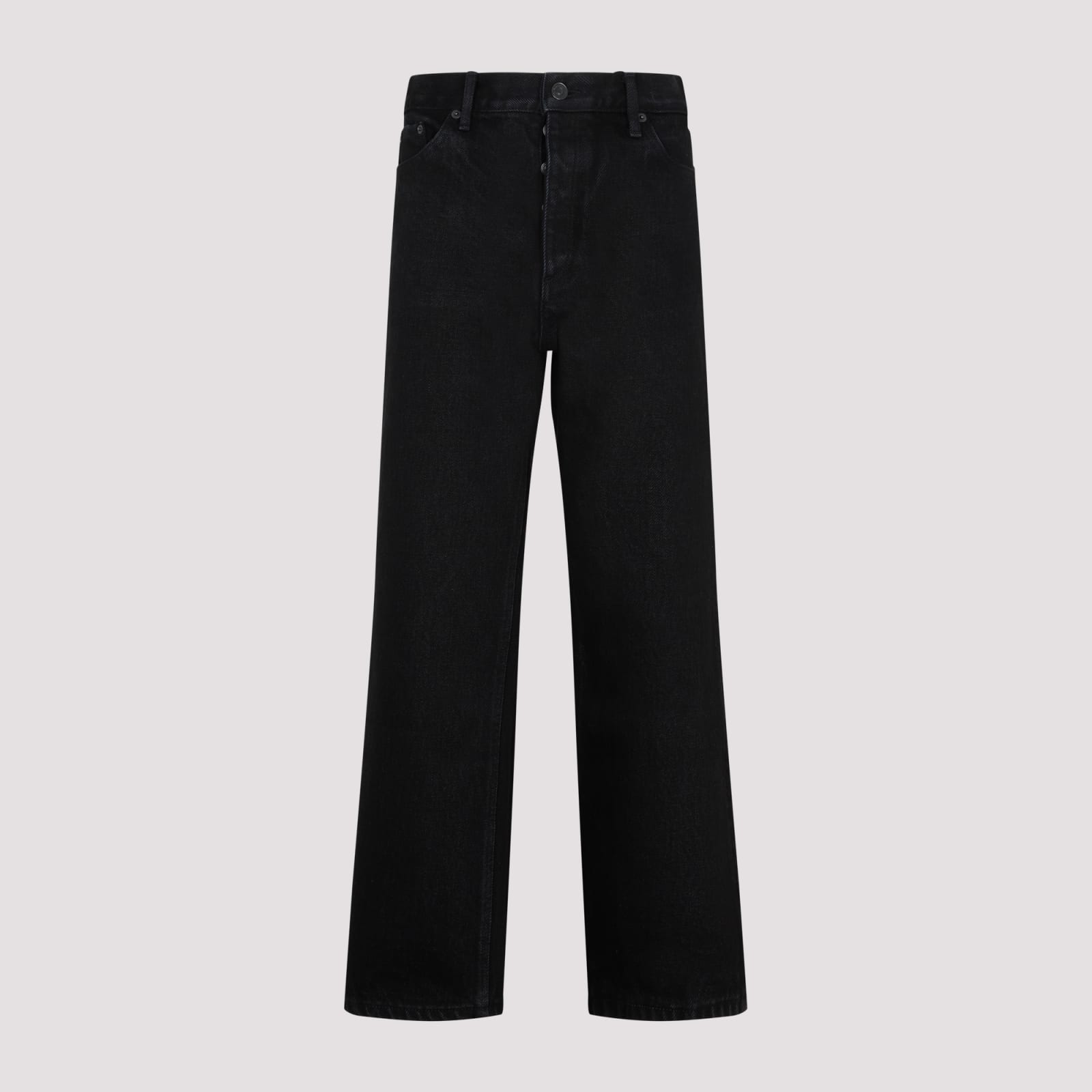 Shop Balenciaga Ankle Cut Jeans In Pitch Black