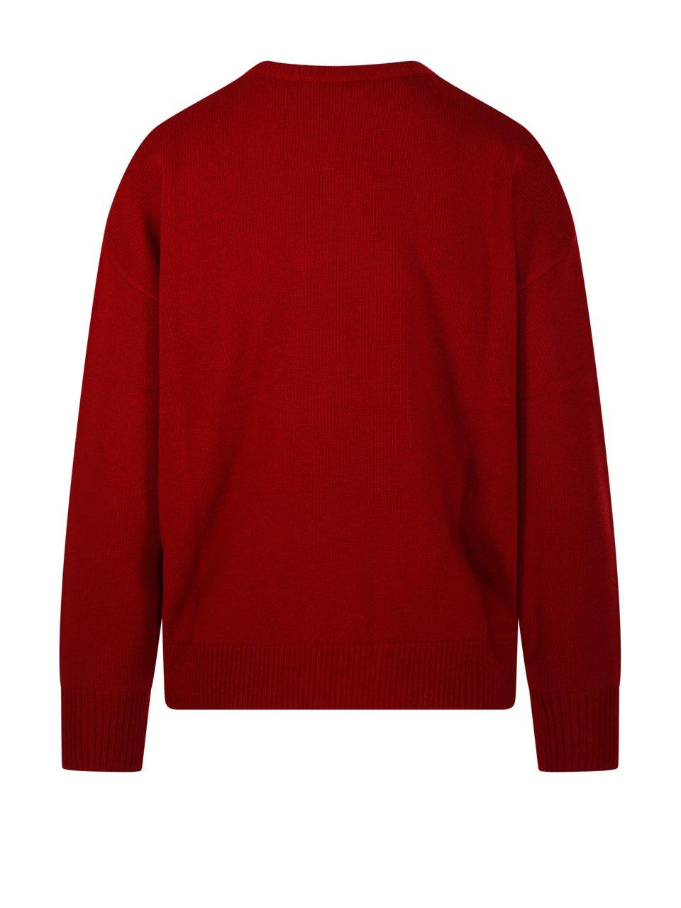 Max Mara Logo Embellished Crewneck Jumper In Red