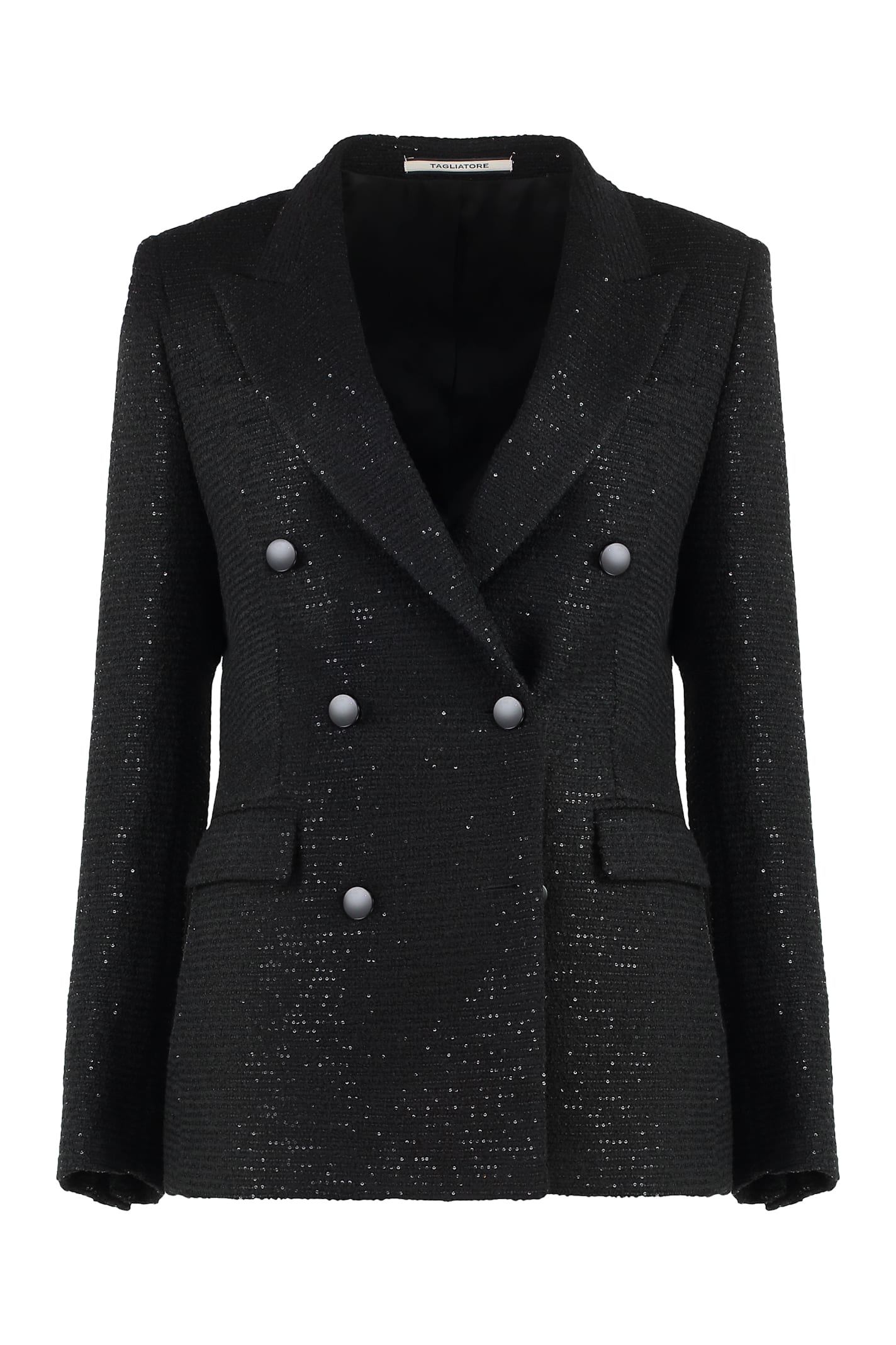 Shop Tagliatore Sequin Blazer In Black