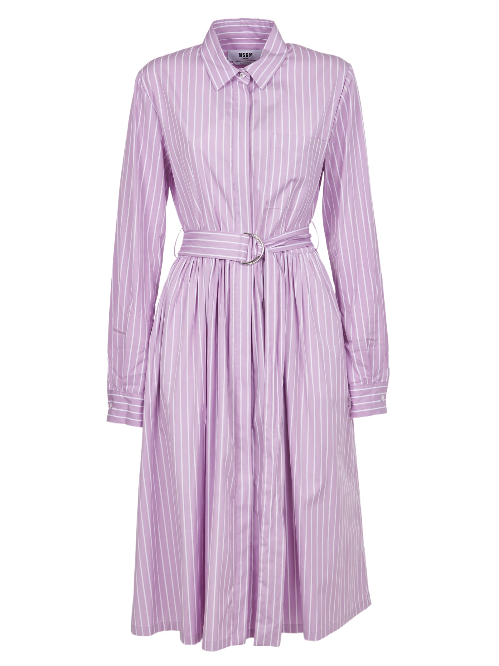 Photo of  MSGM Pink And White Stripe Dress- shop MSGM Dresses online sales