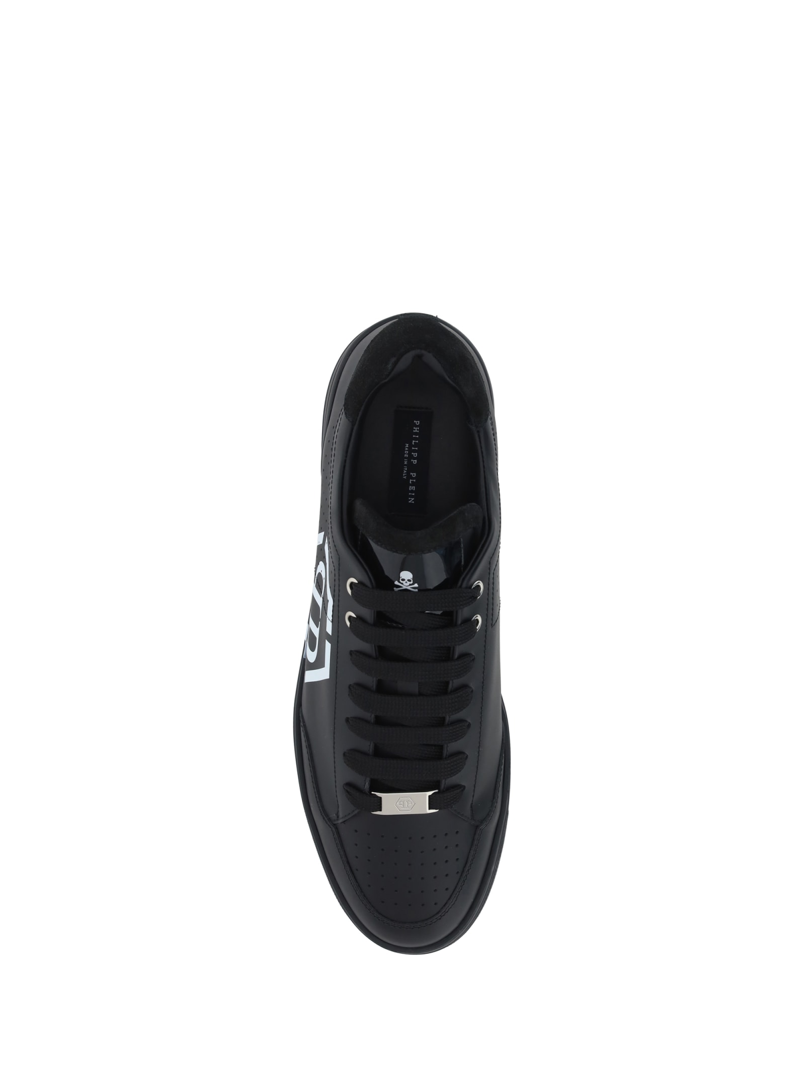 Shop Philipp Plein Lo Top Sneakers In Black/black