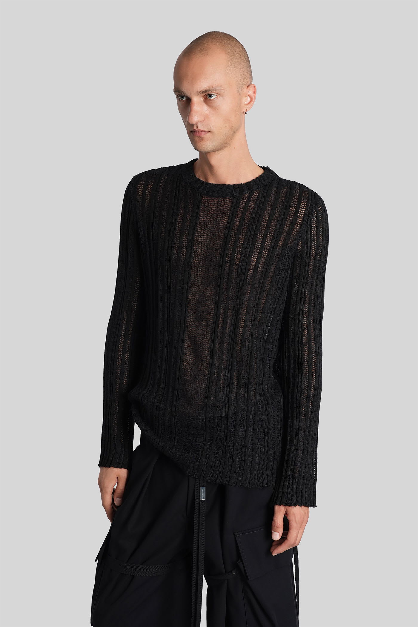 Ann Demeulemeester Halvar Knitwear In Black Cotton In Black