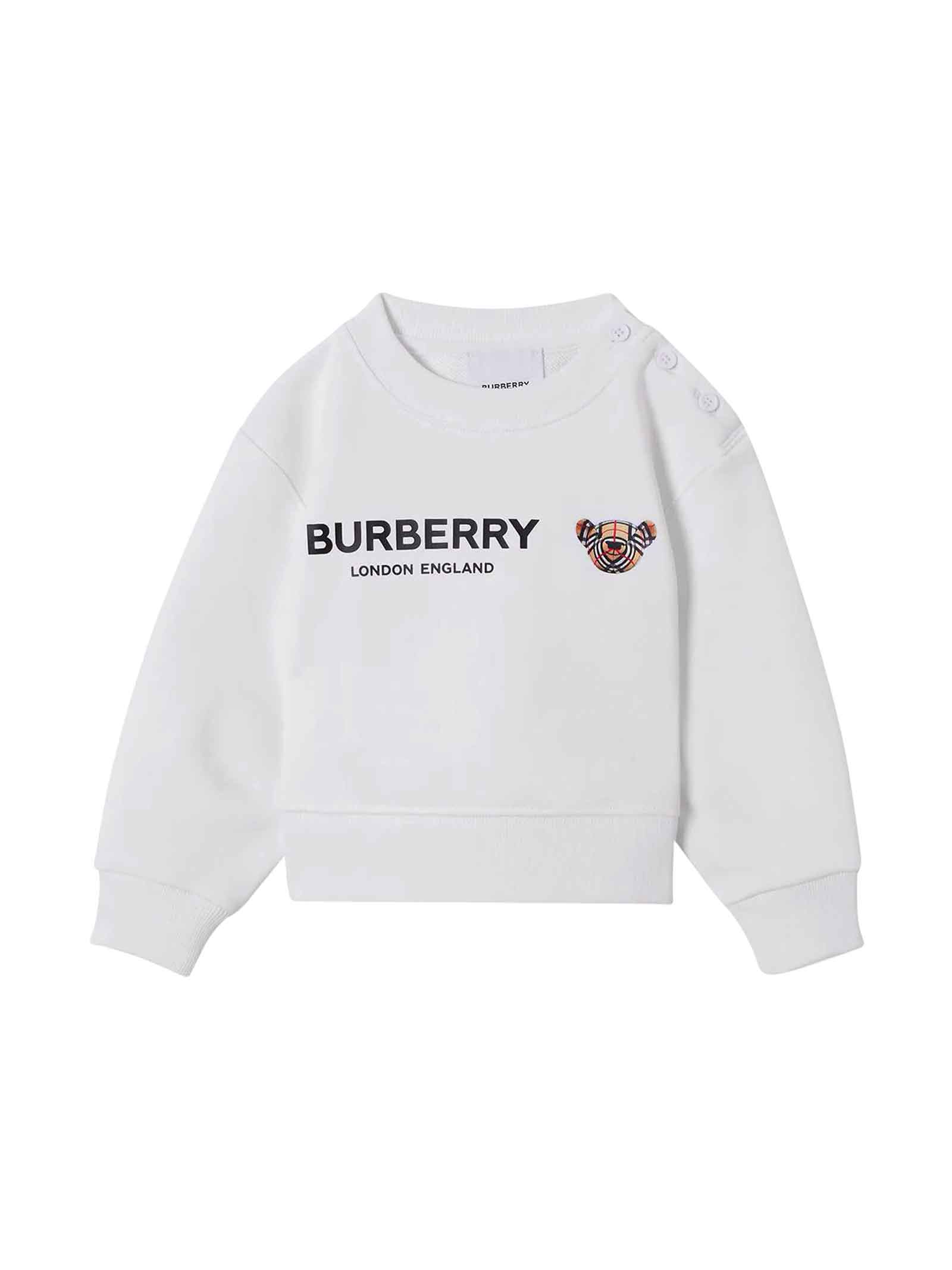 Burberry White Sweatshirt Baby