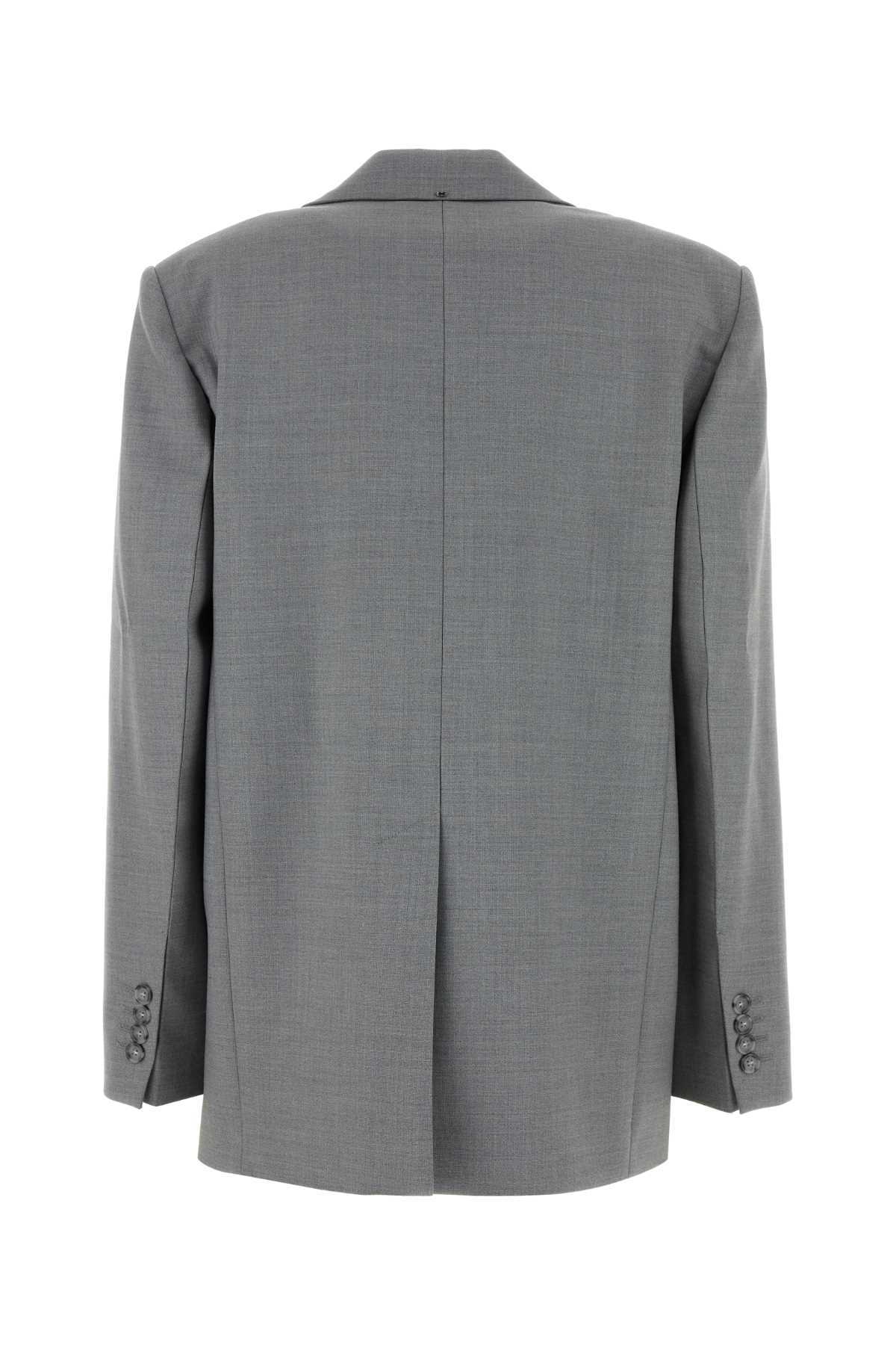 Sportmax Wool Baffo Blazer Single-breasted Notch Lapel In Grigio Chiaro