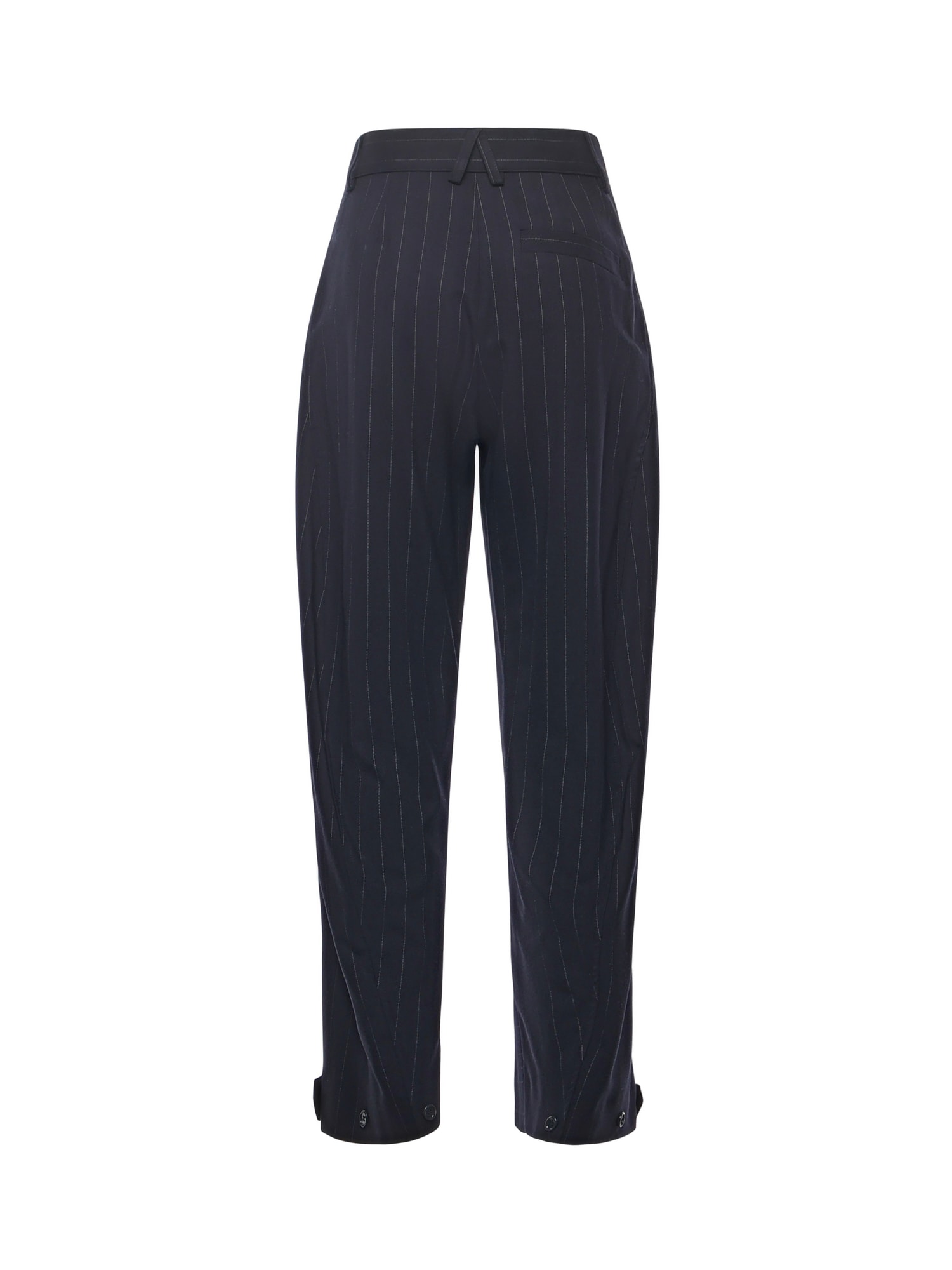 Pinko Pinstriped Wool Balloon Trousers In Blue